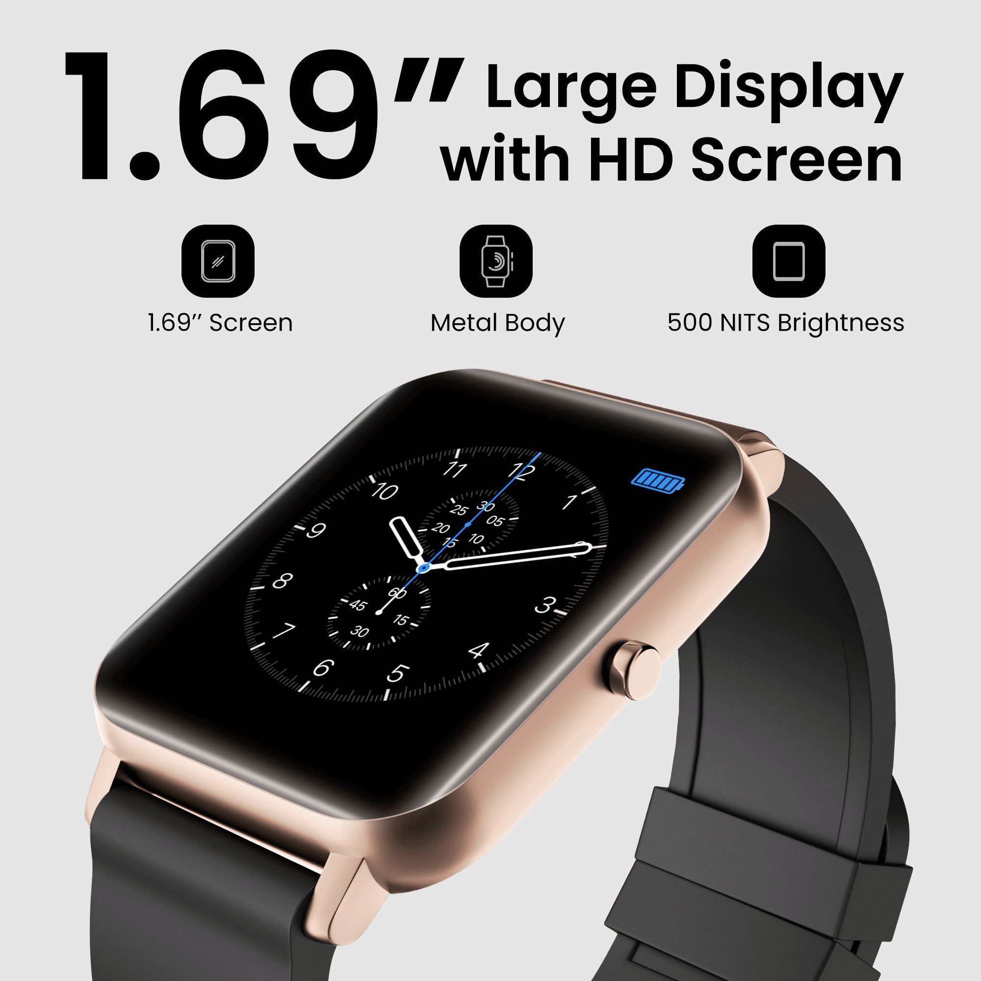 TAGG Verve Plus Smartwatch (Bluetooth, 44mm) (16 Sports Modes, Brown/Black, Silicone Band)_6