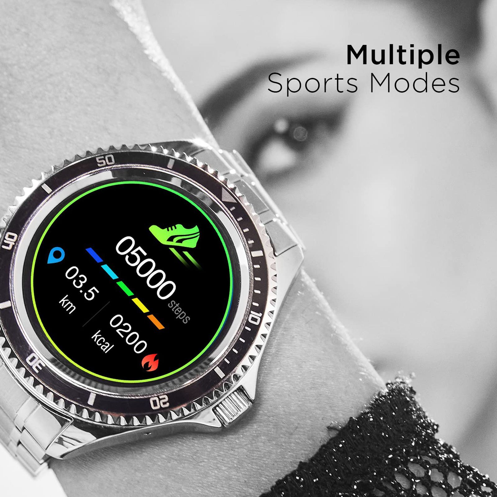 FIRE-BOLTT Quantum Smartwatch with Bluetooth Calling (32.5mm HD Display, IP67 Water Resistant, Silver Strap)_6