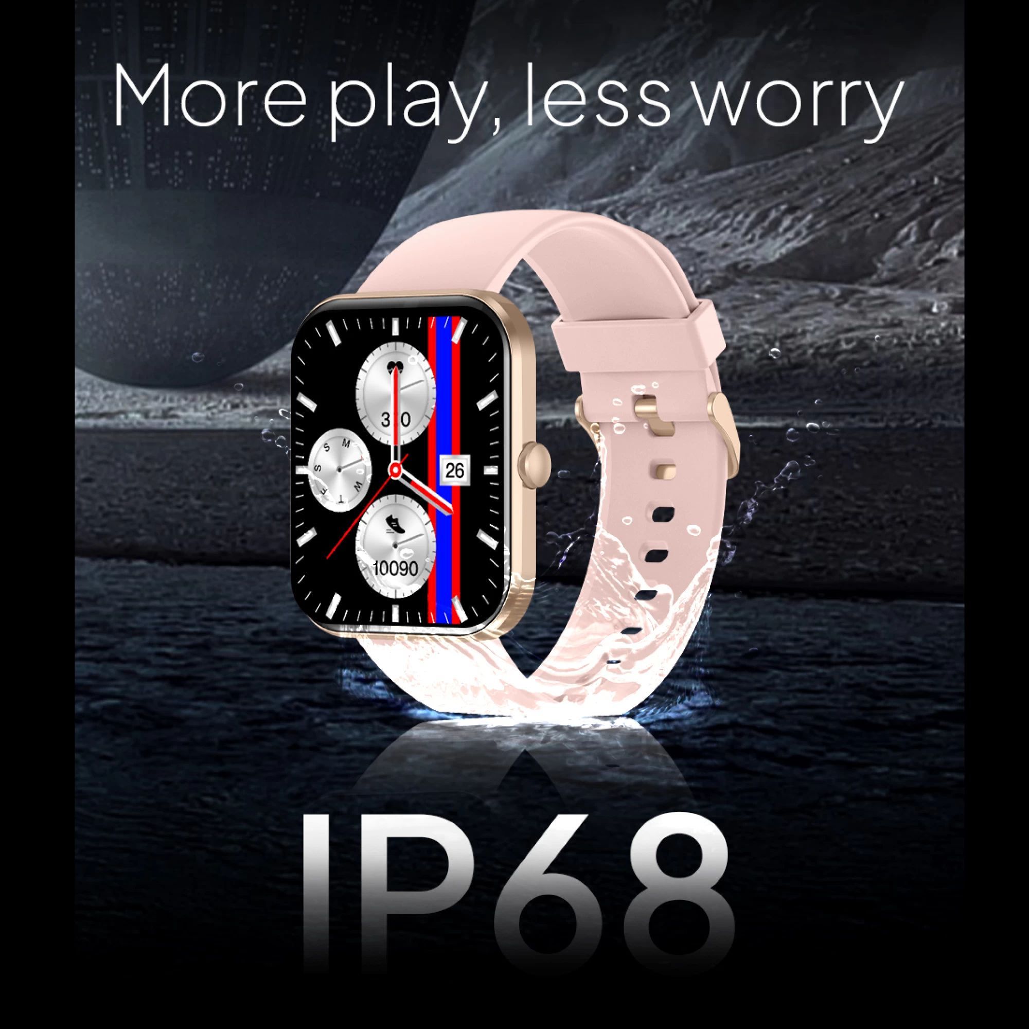 FIRE-BOLTT Terminator BSW104 Smartwatch with Bluetooth Calling (50.5mm IPS Display, IP68 Water Resistant, Pink Strap)_4