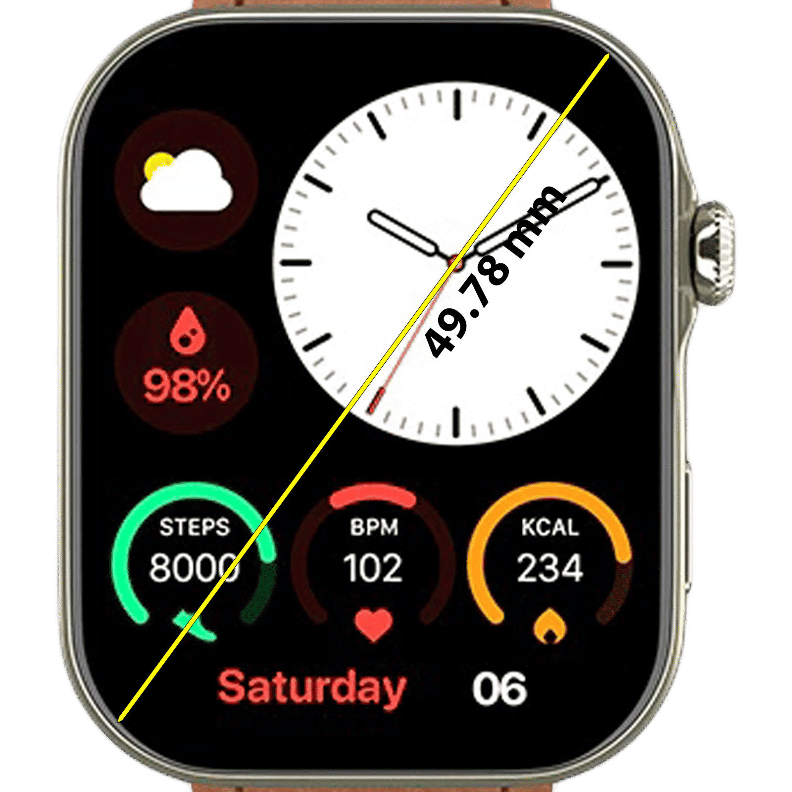 noise ColorFit Ultra 3 Smartwatch with Bluetooth Calling (49mm AMOLED Display, IP68 Water Resistant, Tan Brown Strap)_4