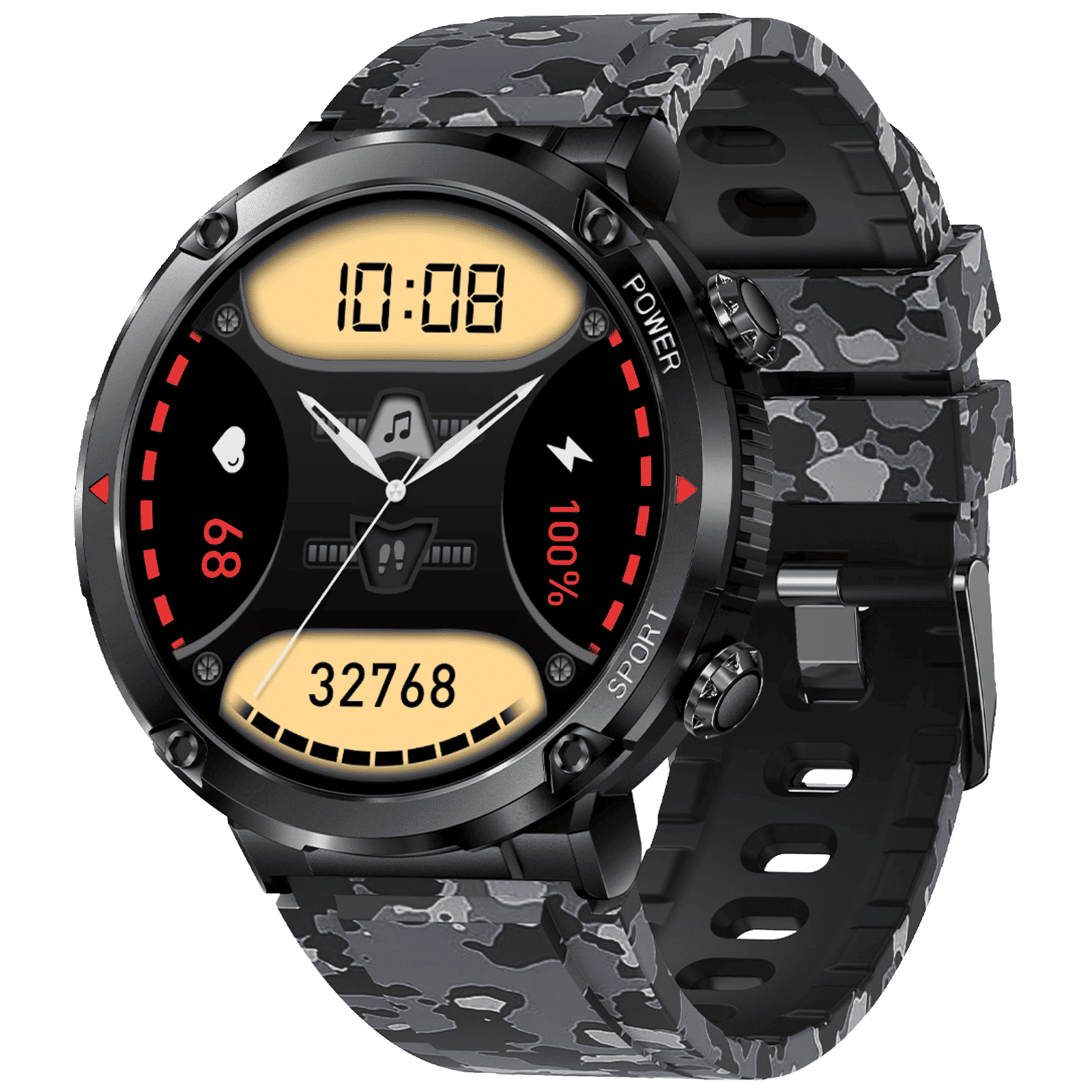 FIRE-BOLTT Sphere Smartwatch with Bluetooth Calling (40.6mm HD Display, IP68 Water Resistant, Camo Black Strap)_3