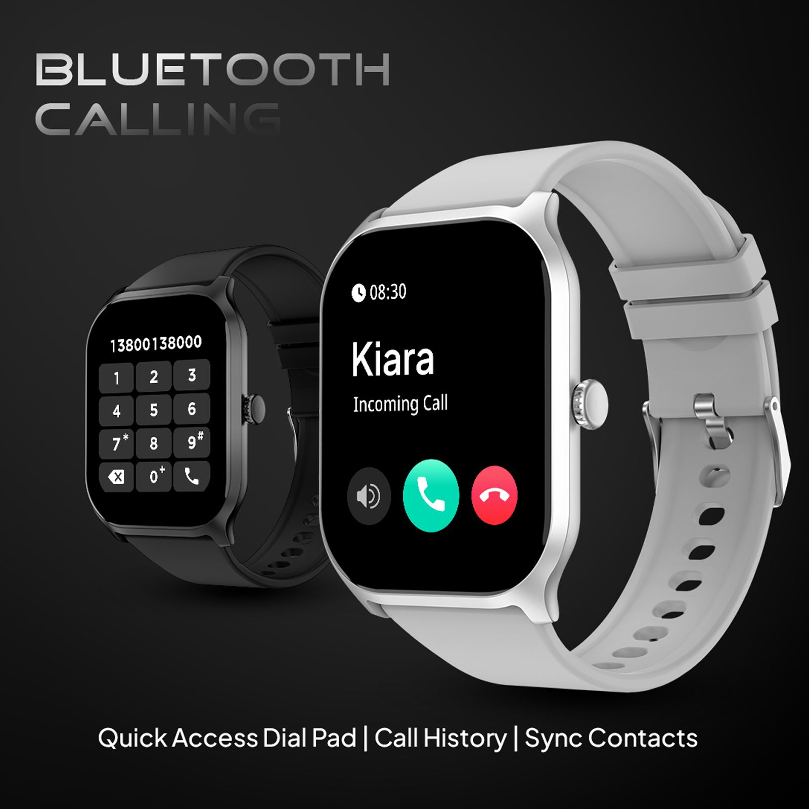 FIRE-BOLTT Hunter Smartwatch with Bluetooth Calling (51.05mm TFT Display, IP67 Water Resistant, Grey Strap)_2