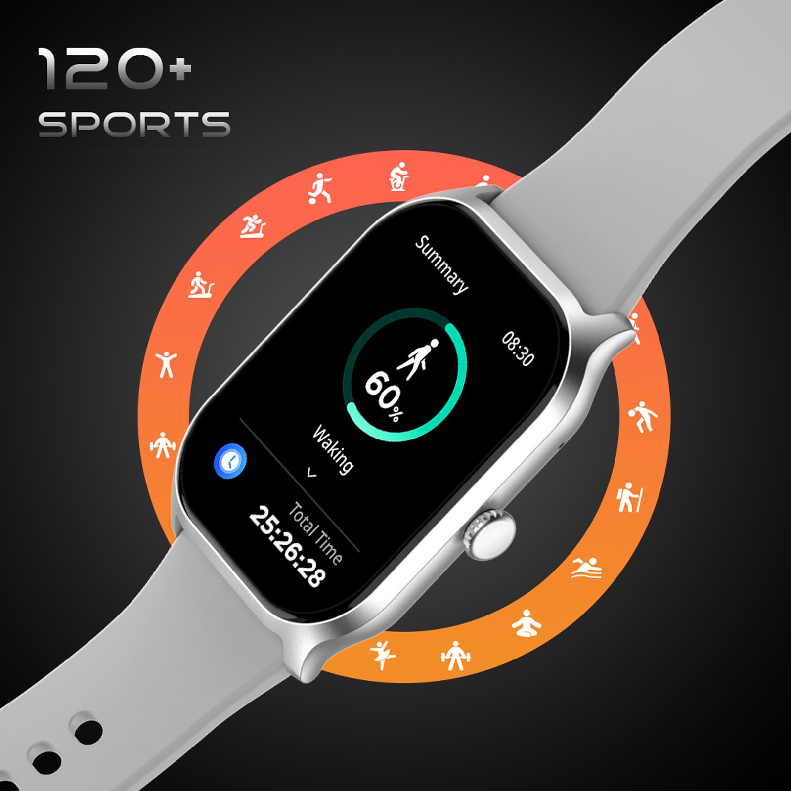 FIRE-BOLTT Hunter Smartwatch with Bluetooth Calling (51.05mm TFT Display, IP67 Water Resistant, Grey Strap)_3