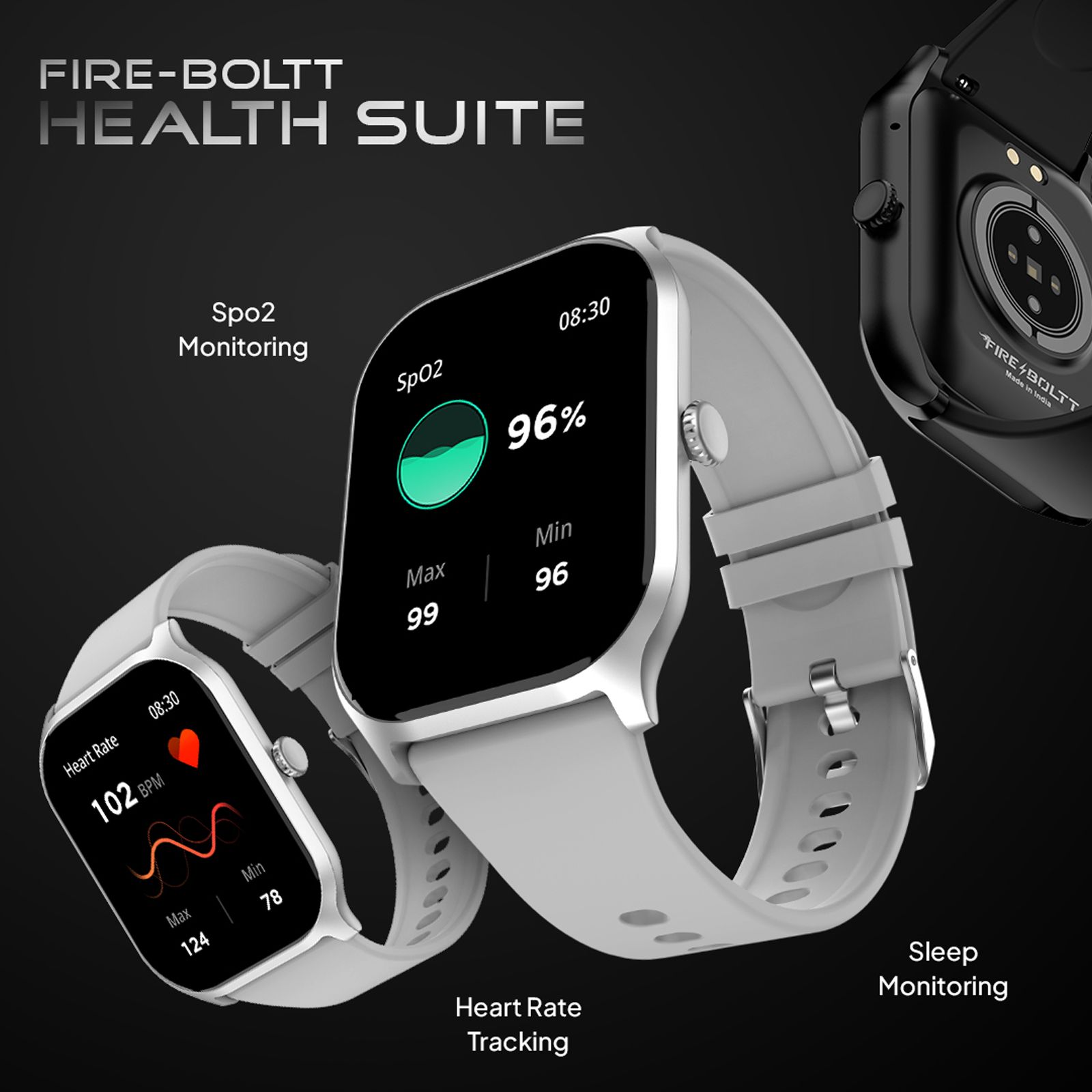 FIRE-BOLTT Hunter Smartwatch with Bluetooth Calling (51.05mm TFT Display, IP67 Water Resistant, Grey Strap)_5