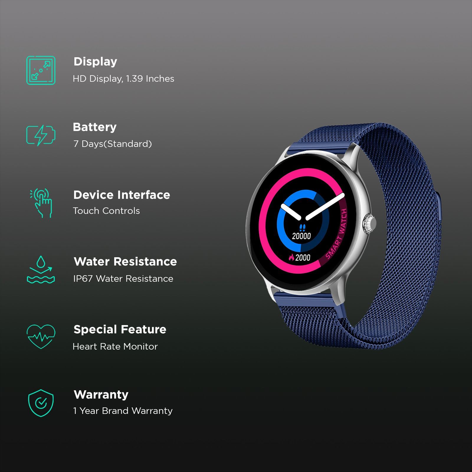 FIRE-BOLTT Phoenix Ultra Smartwatch with Bluetooth Calling (TFT Display, Shockproof, Blue Strap)_2