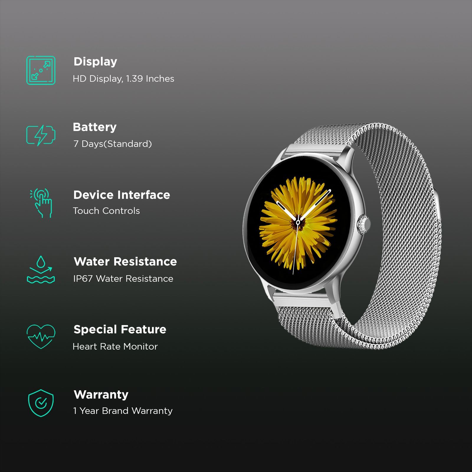 FIRE-BOLTT Phoenix Ultra Smartwatch with Bluetooth Calling (TFT Display, Shockproof, Silver Strap)_2