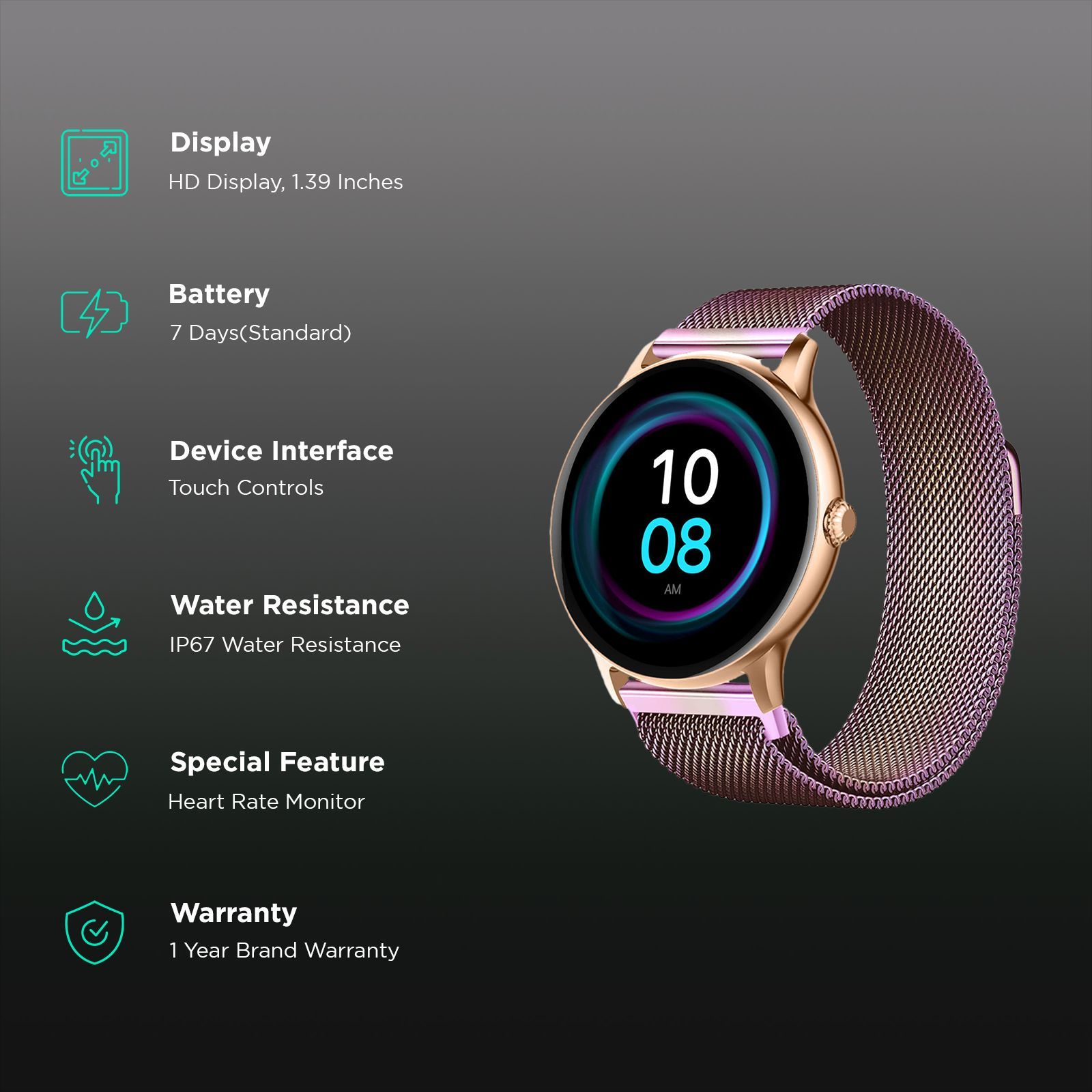 FIRE-BOLTT Phoenix Ultra Smartwatch with Bluetooth Calling (TFT Display, Shockproof, Rainbow Strap)_2