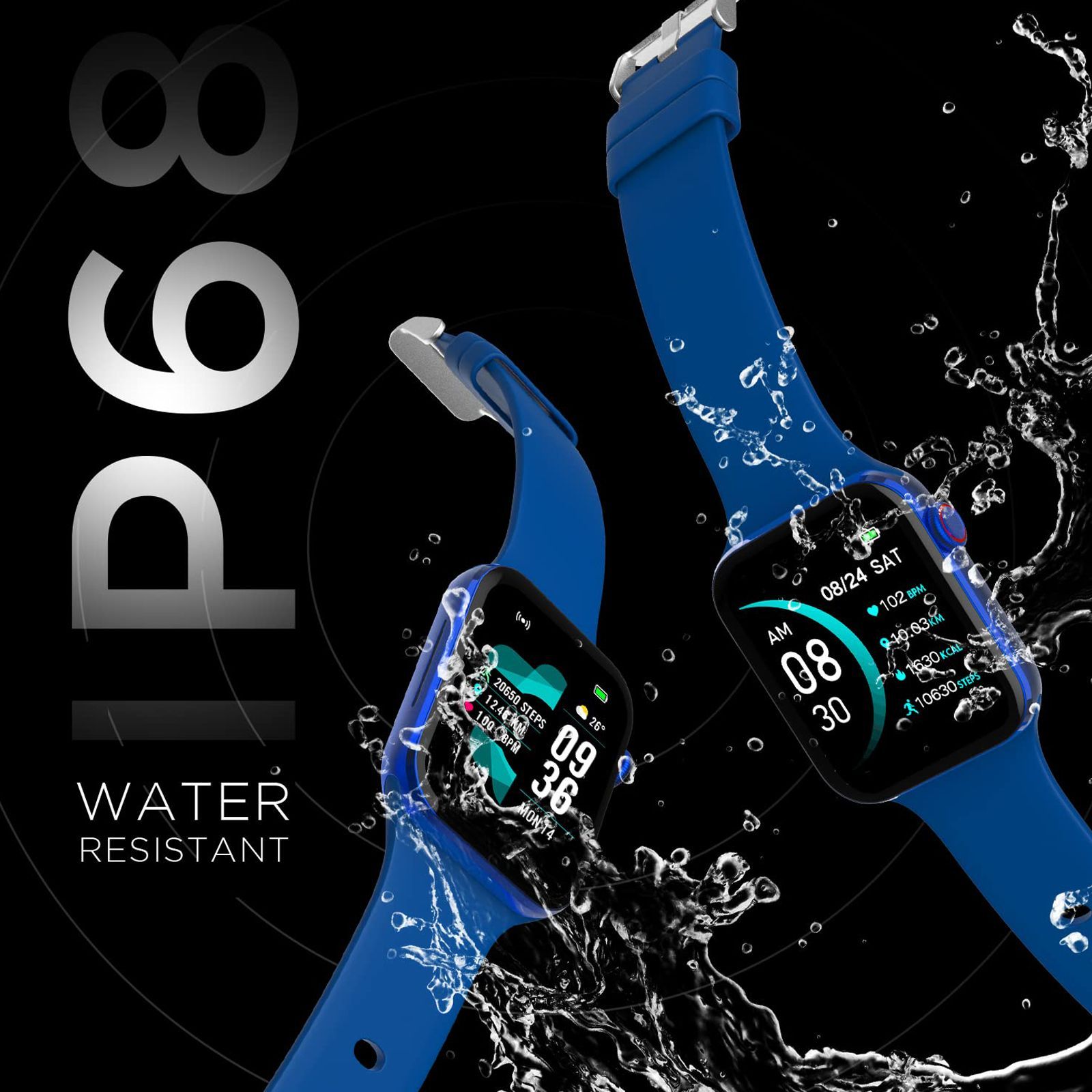 FIRE-BOLTT Visionary Smartwatch with Bluetooth Calling (45mm AMOLED Display, IP68 Water Resistant, Blue Strap)_3