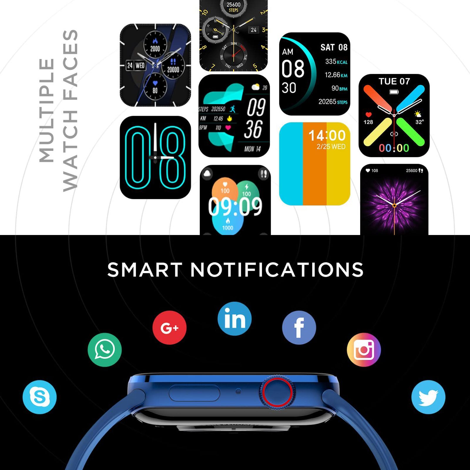 FIRE-BOLTT Visionary Smartwatch with Bluetooth Calling (45mm AMOLED Display, IP68 Water Resistant, Blue Strap)_4
