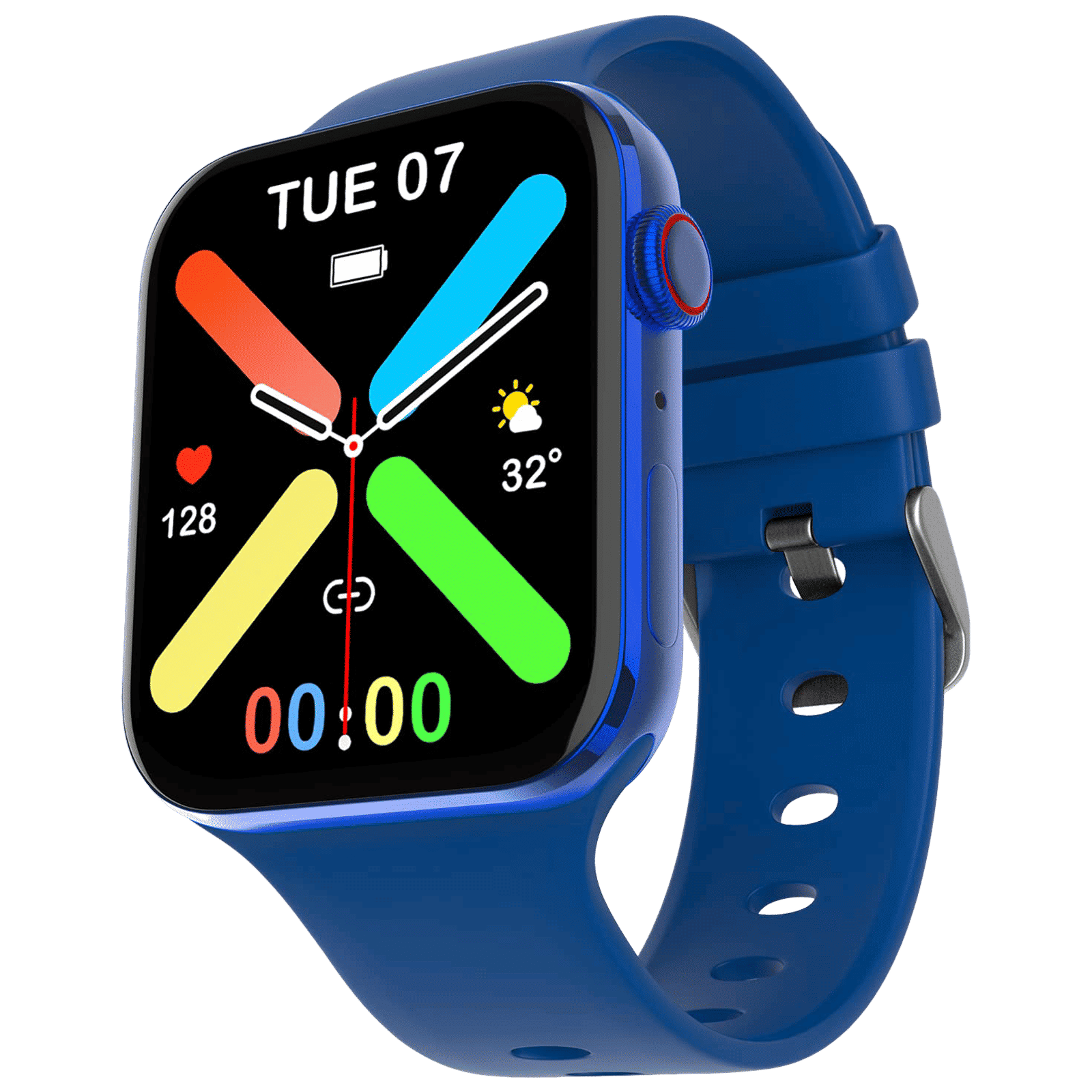 FIRE-BOLTT Visionary Smartwatch with Bluetooth Calling (45mm AMOLED Display, IP68 Water Resistant, Blue Strap)_1