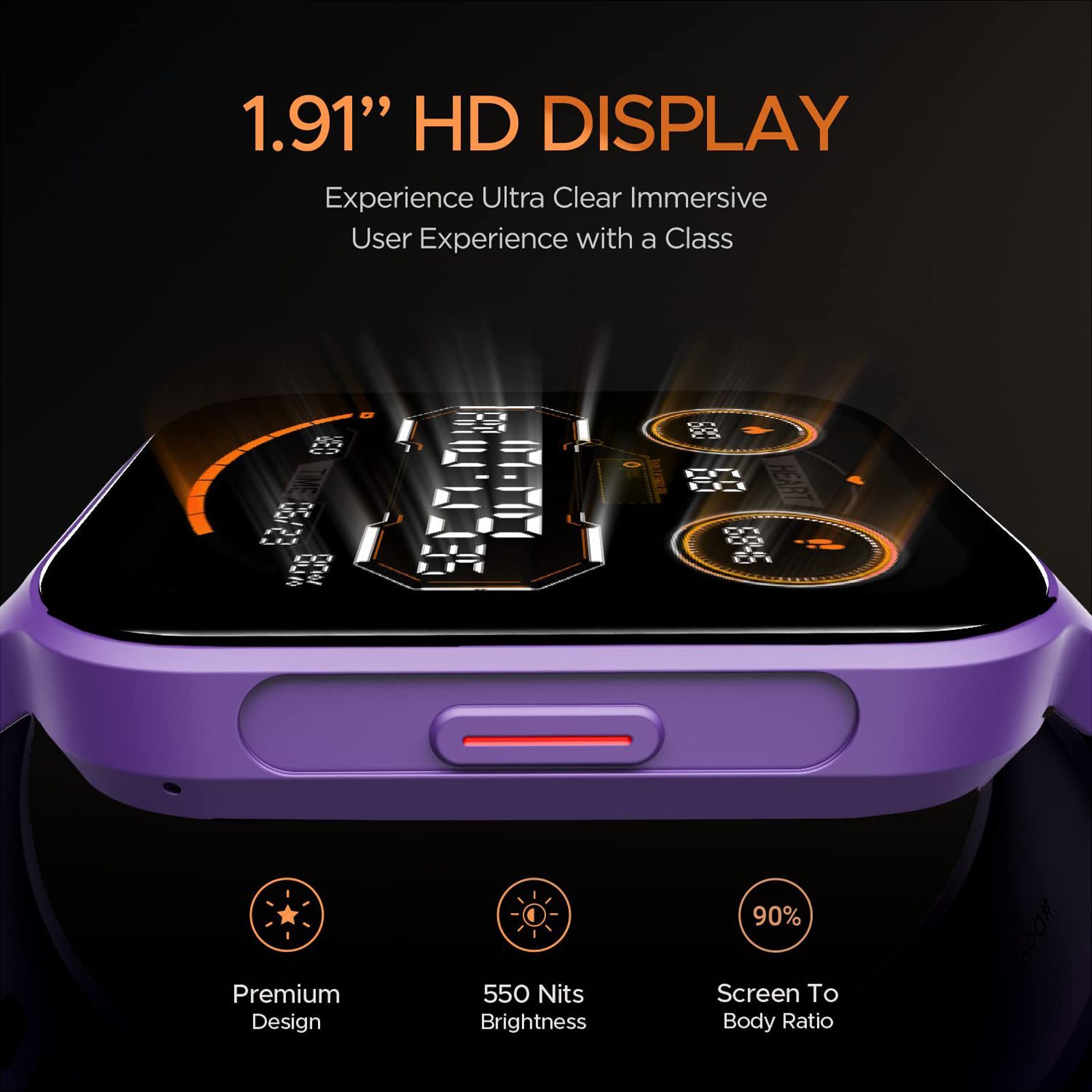 boAt Xtend Call Plus Smartwatch with Bluetooth Calling (48.51mm HD Display, IP68 Water Resistant, Deep Purple Strap)_4