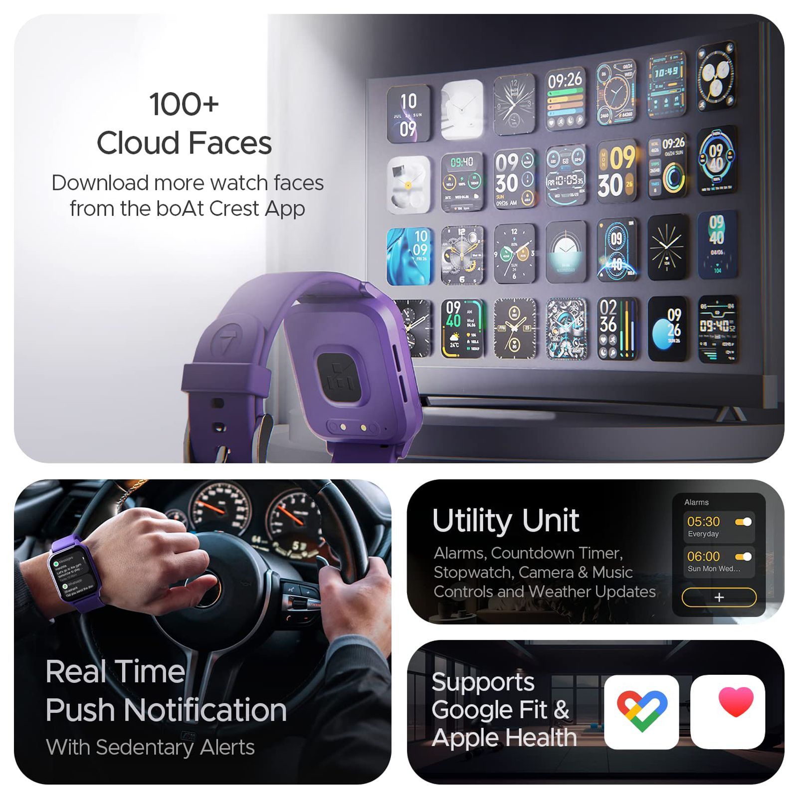 boAt Xtend Call Plus Smartwatch with Bluetooth Calling (48.51mm HD Display, IP68 Water Resistant, Deep Purple Strap)_6