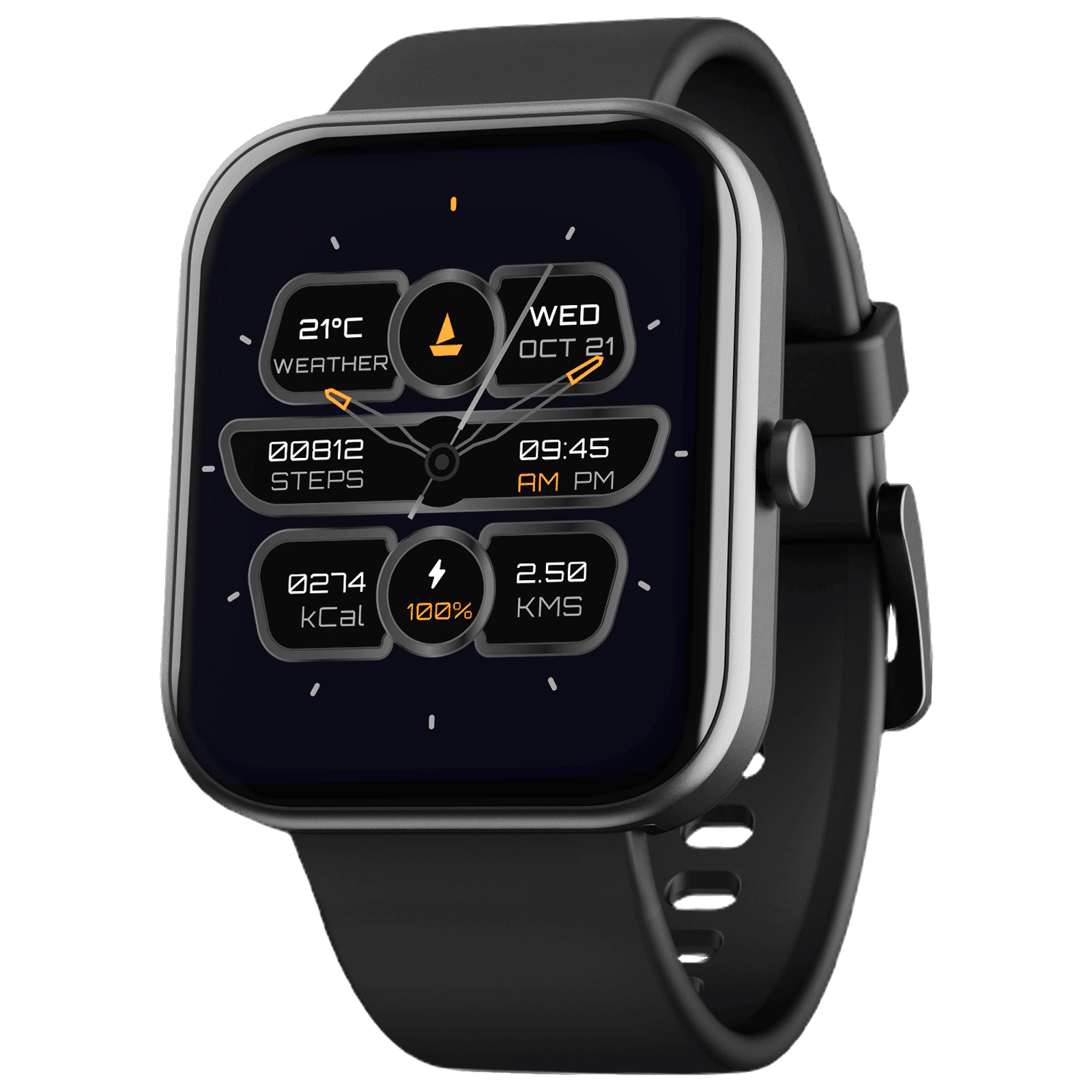 boAt Wave Arcade Smartwatch with Bluetooth Calling (46mm HD Display, IP68 Water Resistant, Charcoal Black Strap)_1