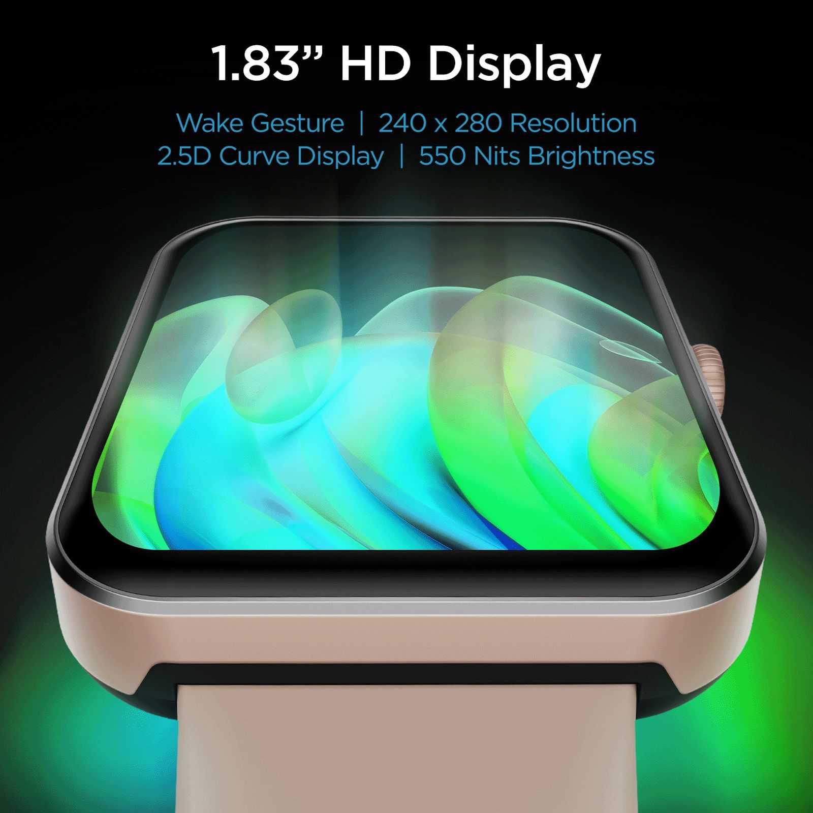 boAt Wave Flex Connect Smartwatch with Bluetooth Calling (46.5mm HD Display, IP68 Water Resistant, Cherry Blossom Strap)_2