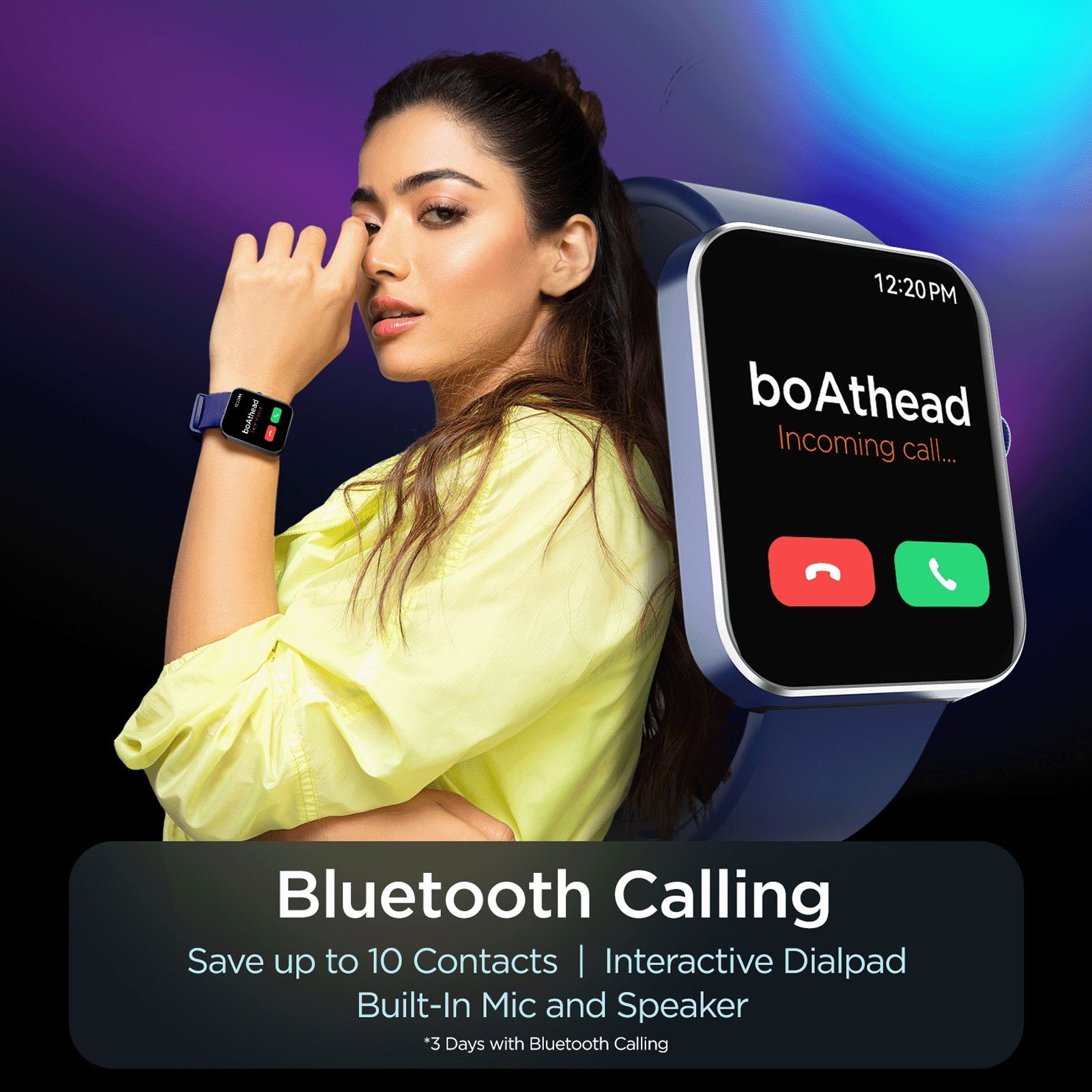 boAt Wave Flex Connect Smartwatch with Bluetooth Calling (46.5mm HD Display, IP68 Water Resistant, Deep Blue Strap)_5