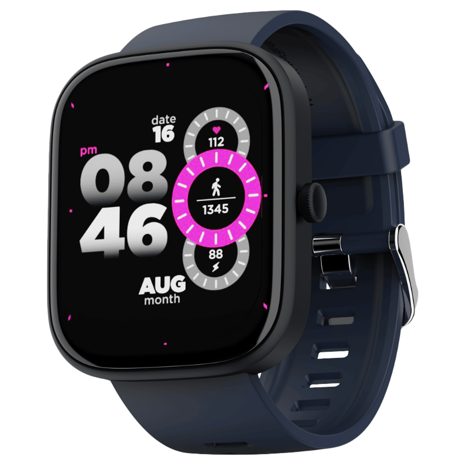 boAt Wave Convex Smartwatch with IP67 Waterproof (49.7mm AMOLED Display, Dark Blue Strap)_3