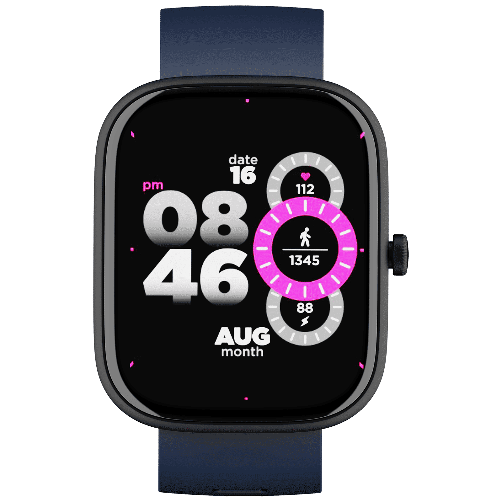 boAt Wave Convex Smartwatch with IP67 Waterproof (49.7mm AMOLED Display, Dark Blue Strap)_1