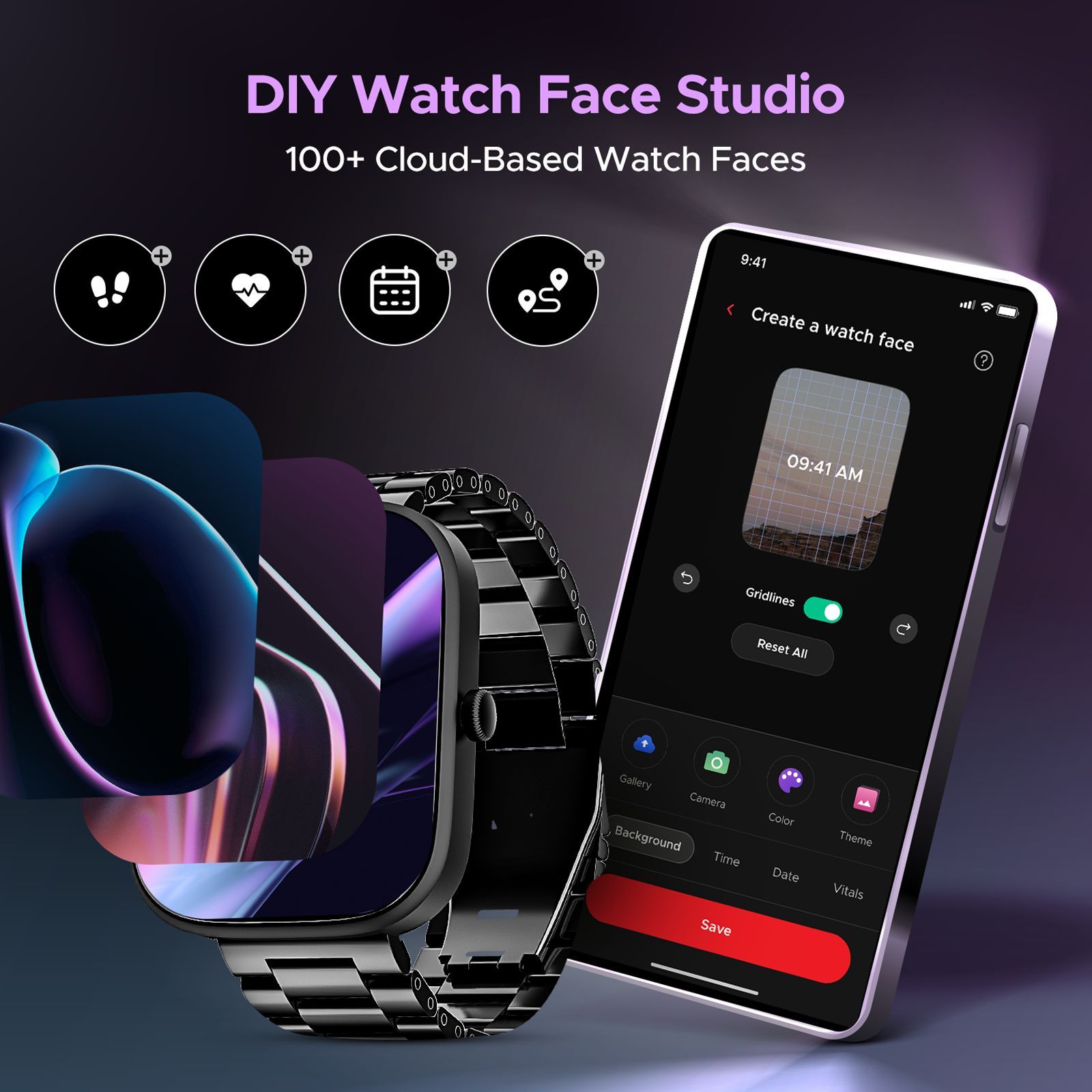 boAt Wave Convex Smartwatch with IP67 Waterproof (49.7mm AMOLED Display, Steel Black Strap)_5