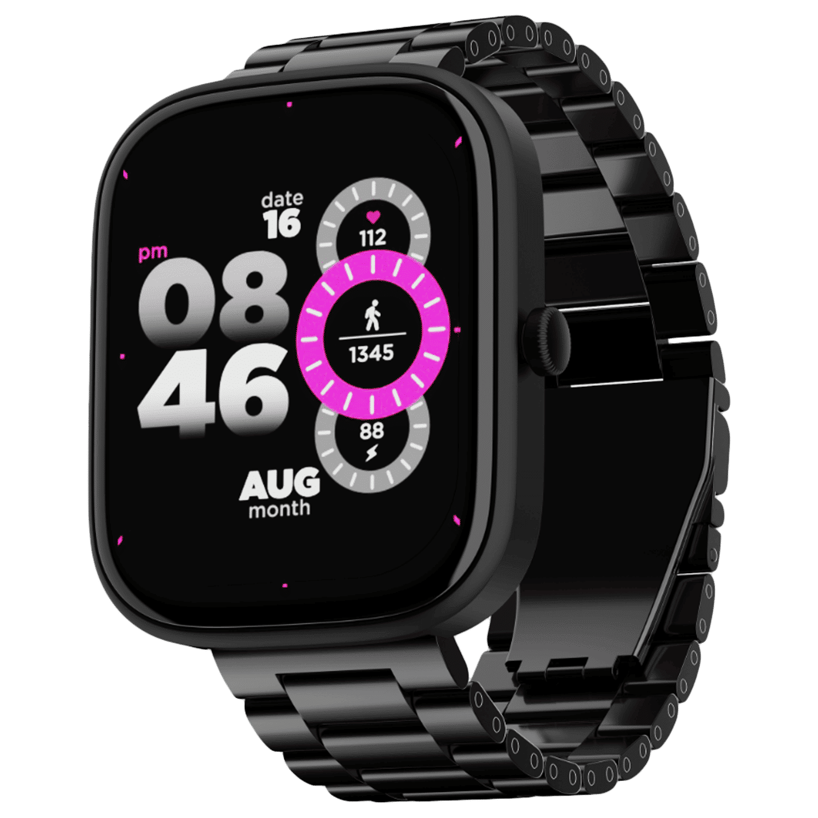boAt Wave Convex Smartwatch with IP67 Waterproof (49.7mm AMOLED Display, Steel Black Strap)_1