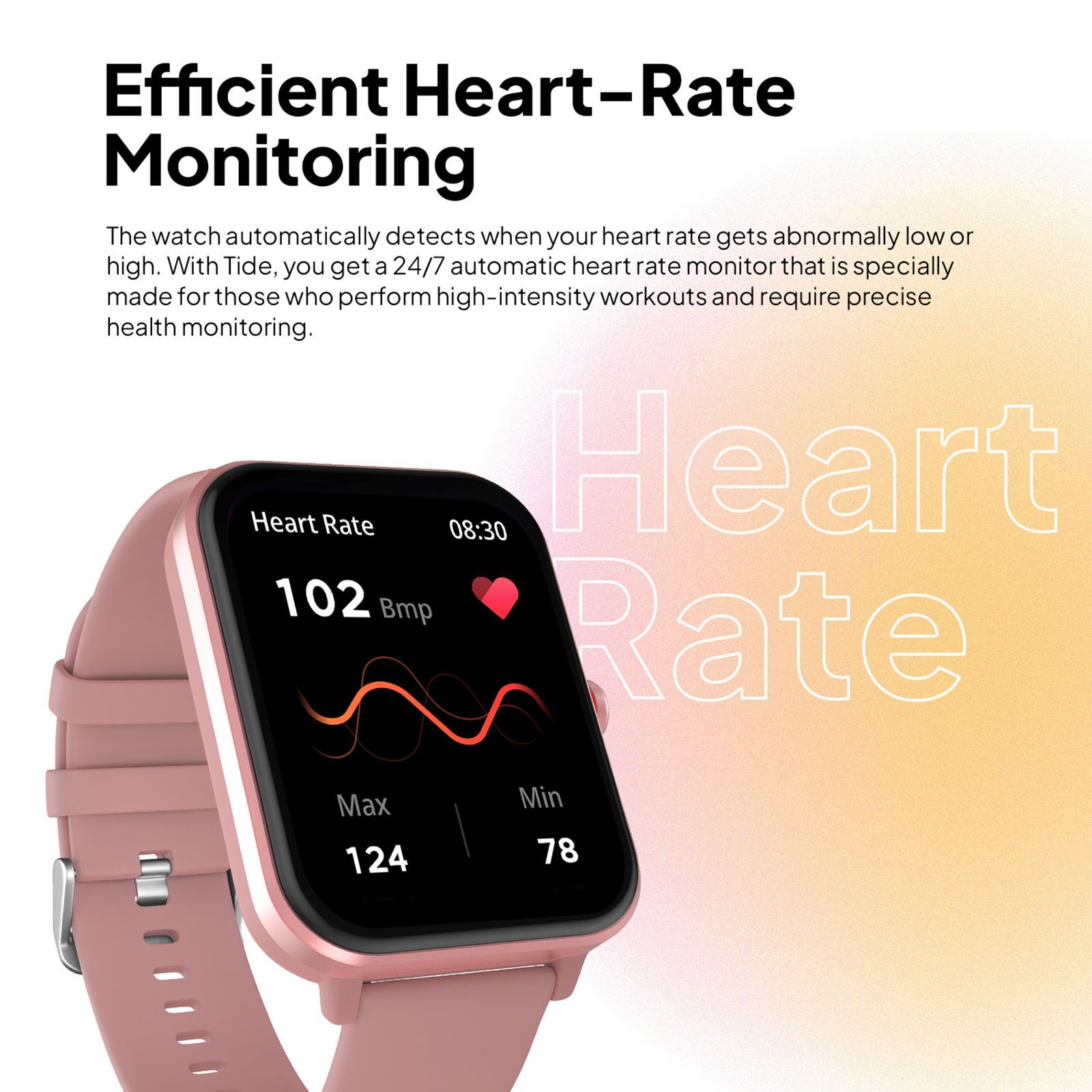 FIRE-BOLTT Tide Plus Smartwatch with Bluetooth Calling (46.5mm 2.5D Curved Display, IP67 Water Resistant, Pink Strap)_7