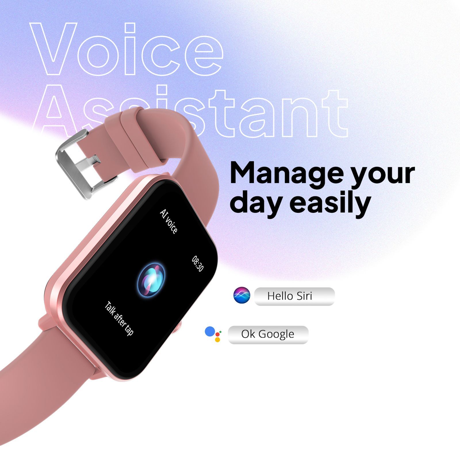 FIRE-BOLTT Tide Plus Smartwatch with Bluetooth Calling (46.5mm 2.5D Curved Display, IP67 Water Resistant, Pink Strap)_4