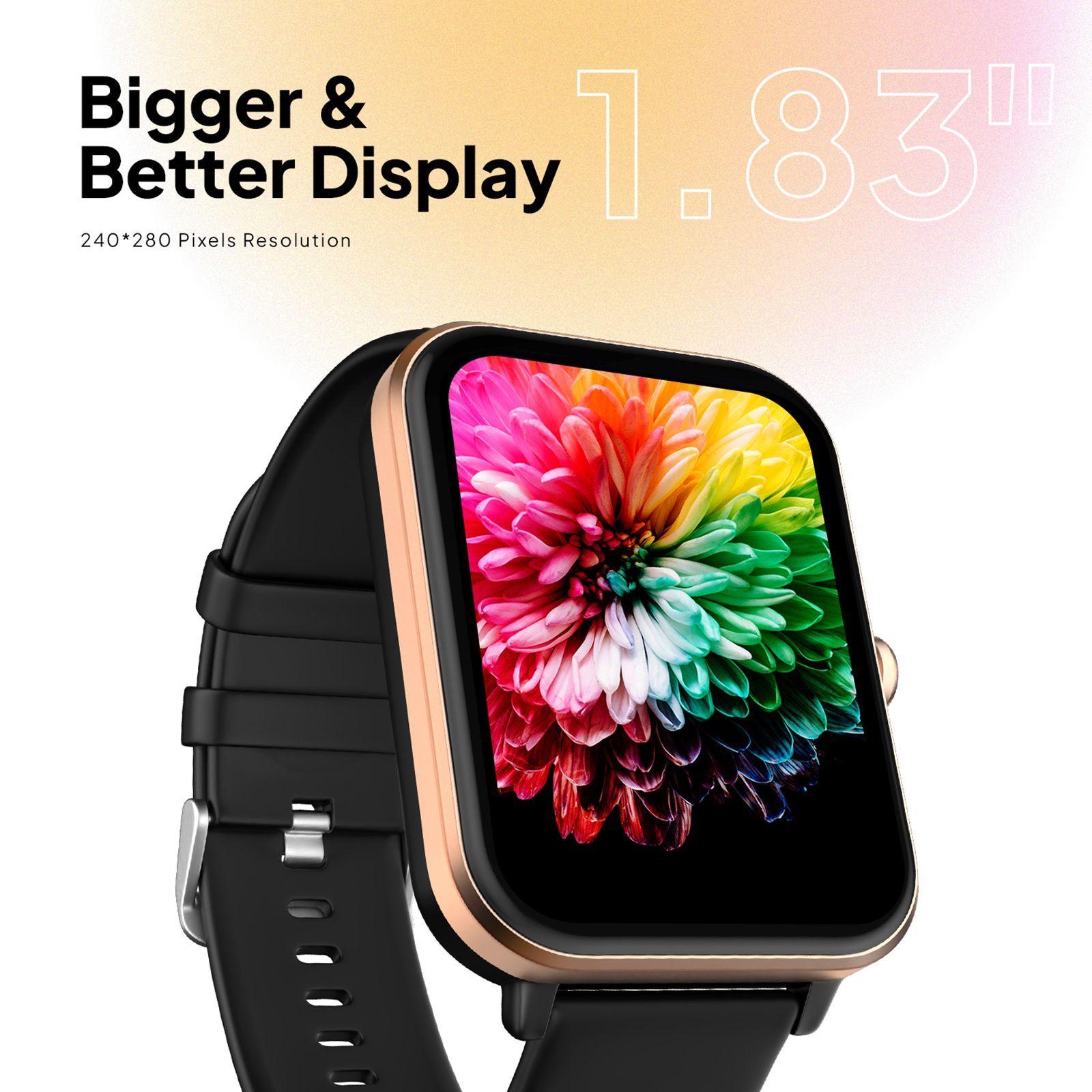 FIRE-BOLTT Tide Plus Smartwatch with Bluetooth Calling (46.5mm 2.5D Curved Display, IP67 Water Resistant, Black Strap)_3