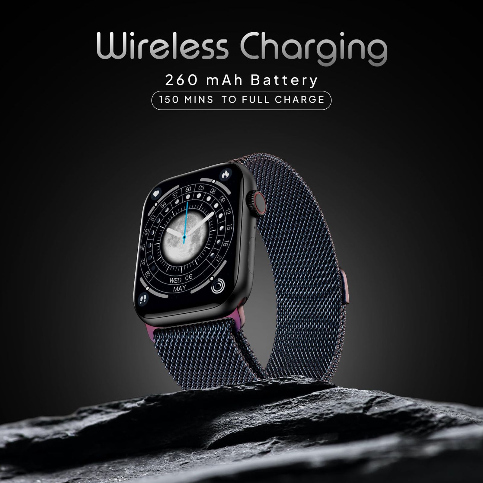 FIRE-BOLTT Vogue Smartwatch with Bluetooth Calling (52mm HD Display, IP68 Water Resistant, Rainbow Strap)_4