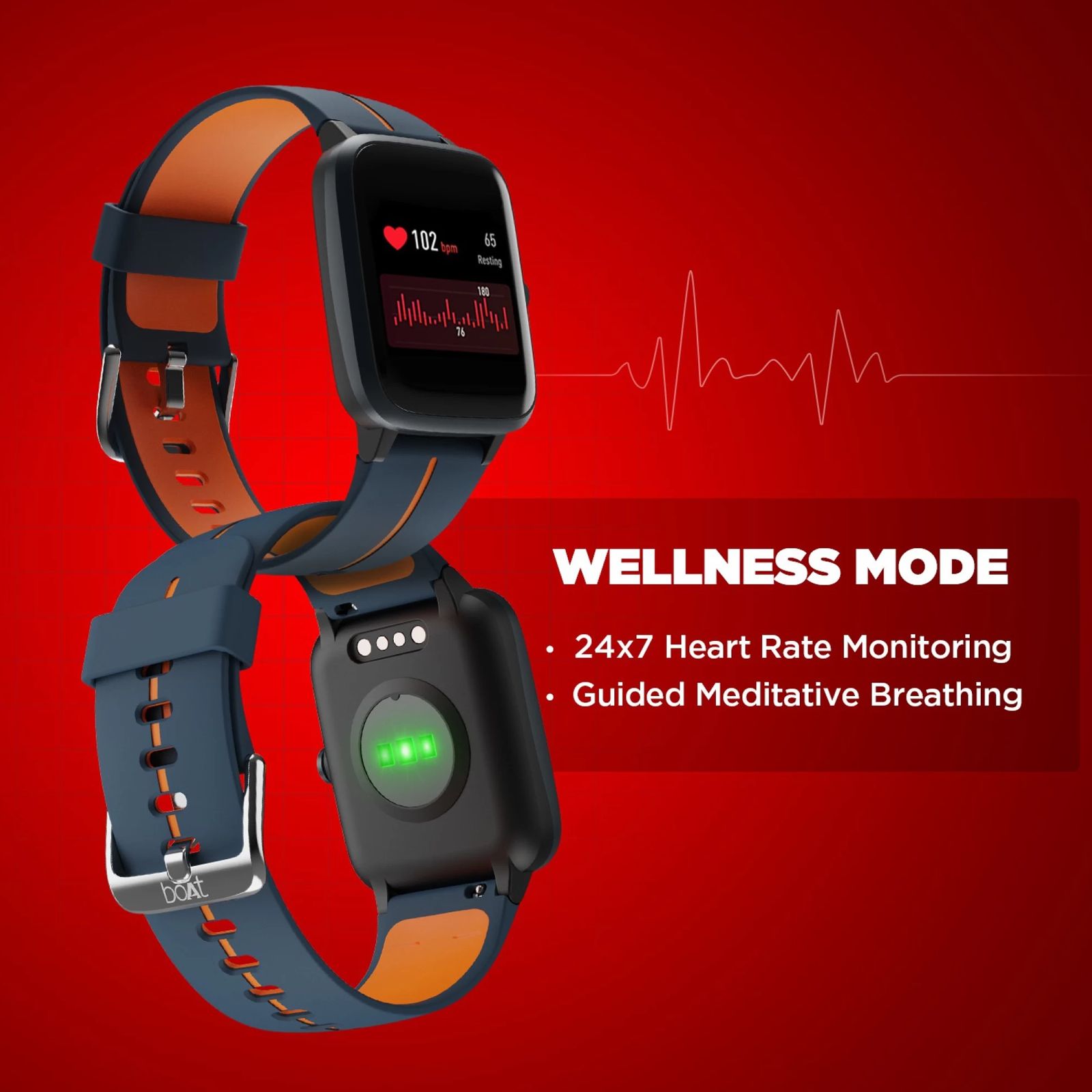 boAt Xplorer Smartwatch with Activity Tracker (33mm 2.5D Curved Display, 5ATM Water Resistant, Orange Fusion Strap)_2