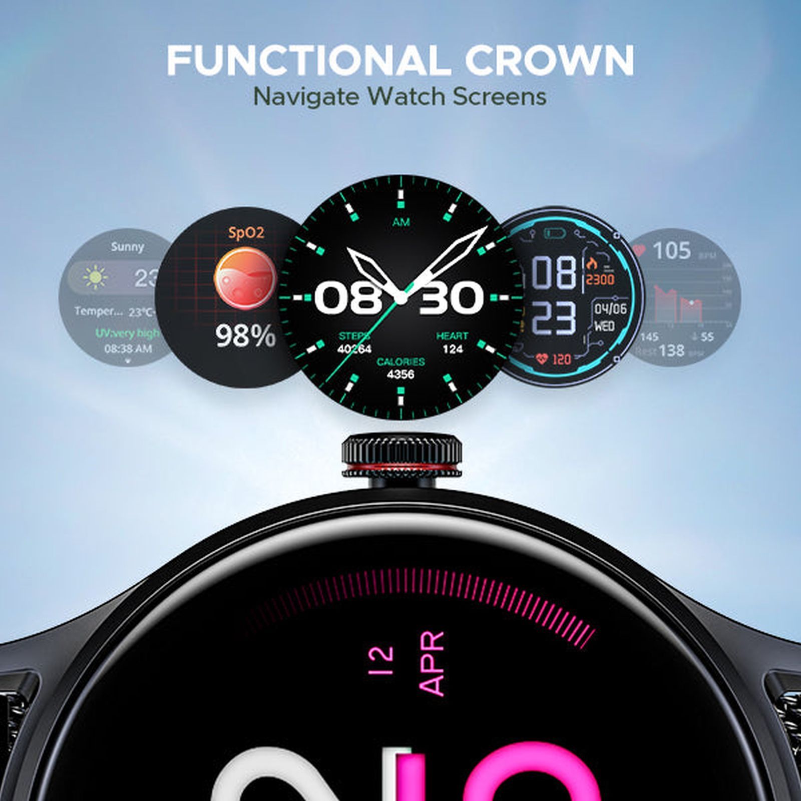 boAt Primia Celestial Smartwatch with Bluetooth Calling (38.6mm HD Display, IP67 Sweat Resistant, Metal Grey Strap)_2