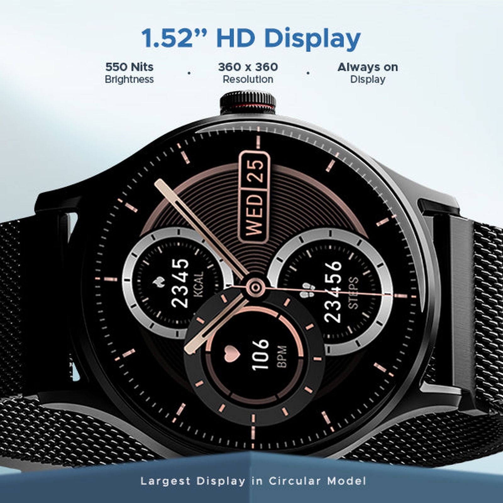 boAt Primia Celestial Smartwatch with Bluetooth Calling (38.6mm HD Display, IP67 Sweat Resistant, Metal Grey Strap)_3