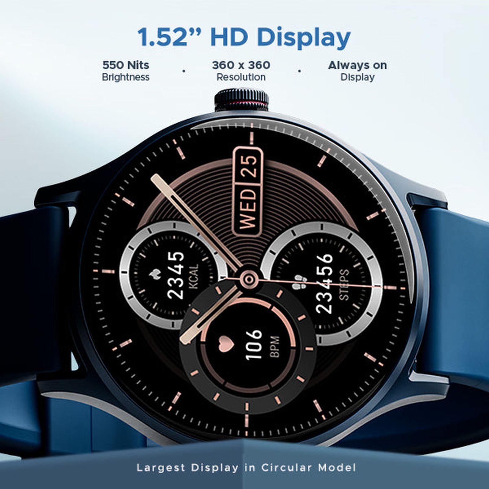 boAt Primia Celestial Smartwatch with Bluetooth Calling (38.6mm HD Display, IP67 Sweat Resistant, Cyan Blue Strap)_3