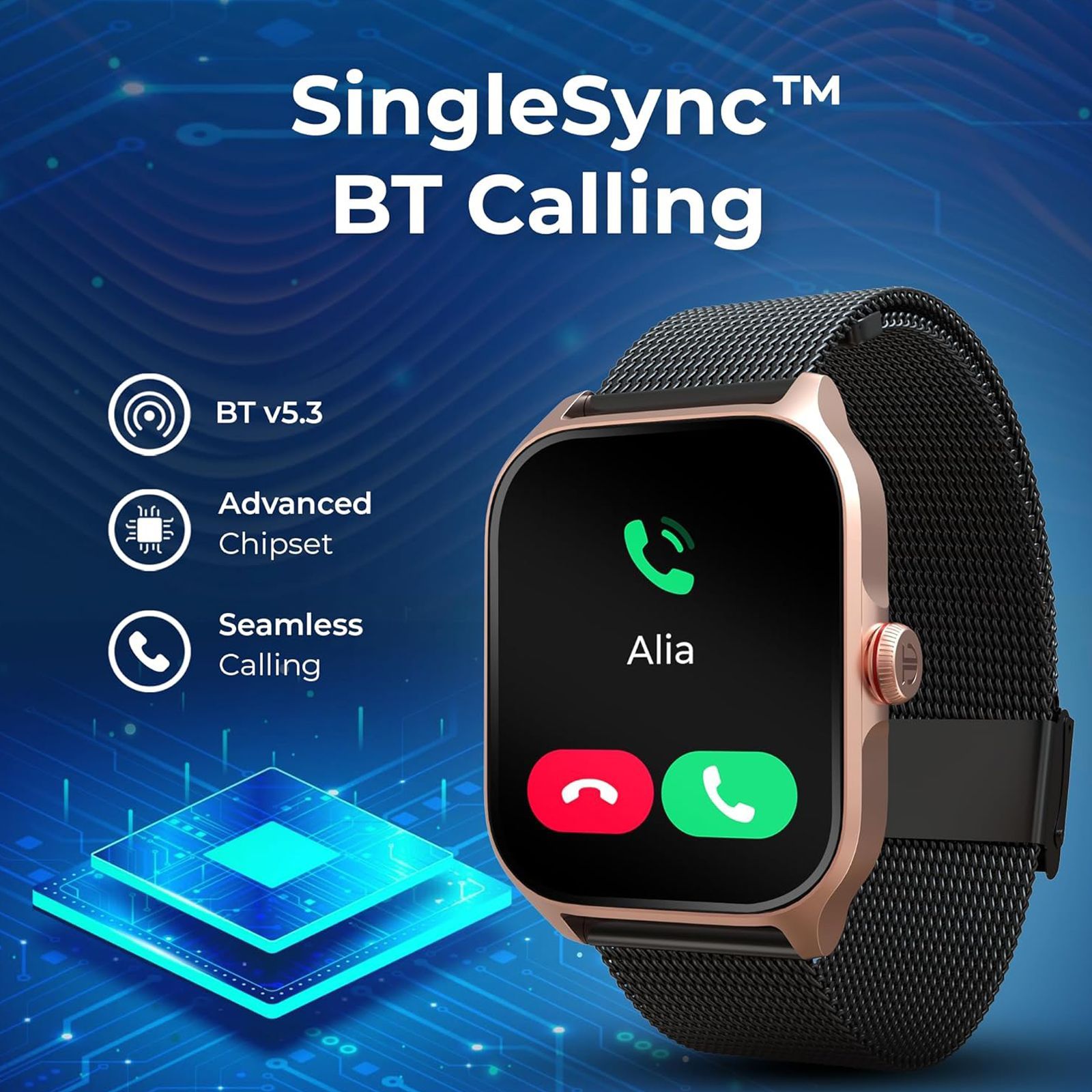 TITAN Zeal Smartwatch with Bluetooth Calling (46.99mm AMOLED Display, IP68 Water Resistant, Black Strap)_5