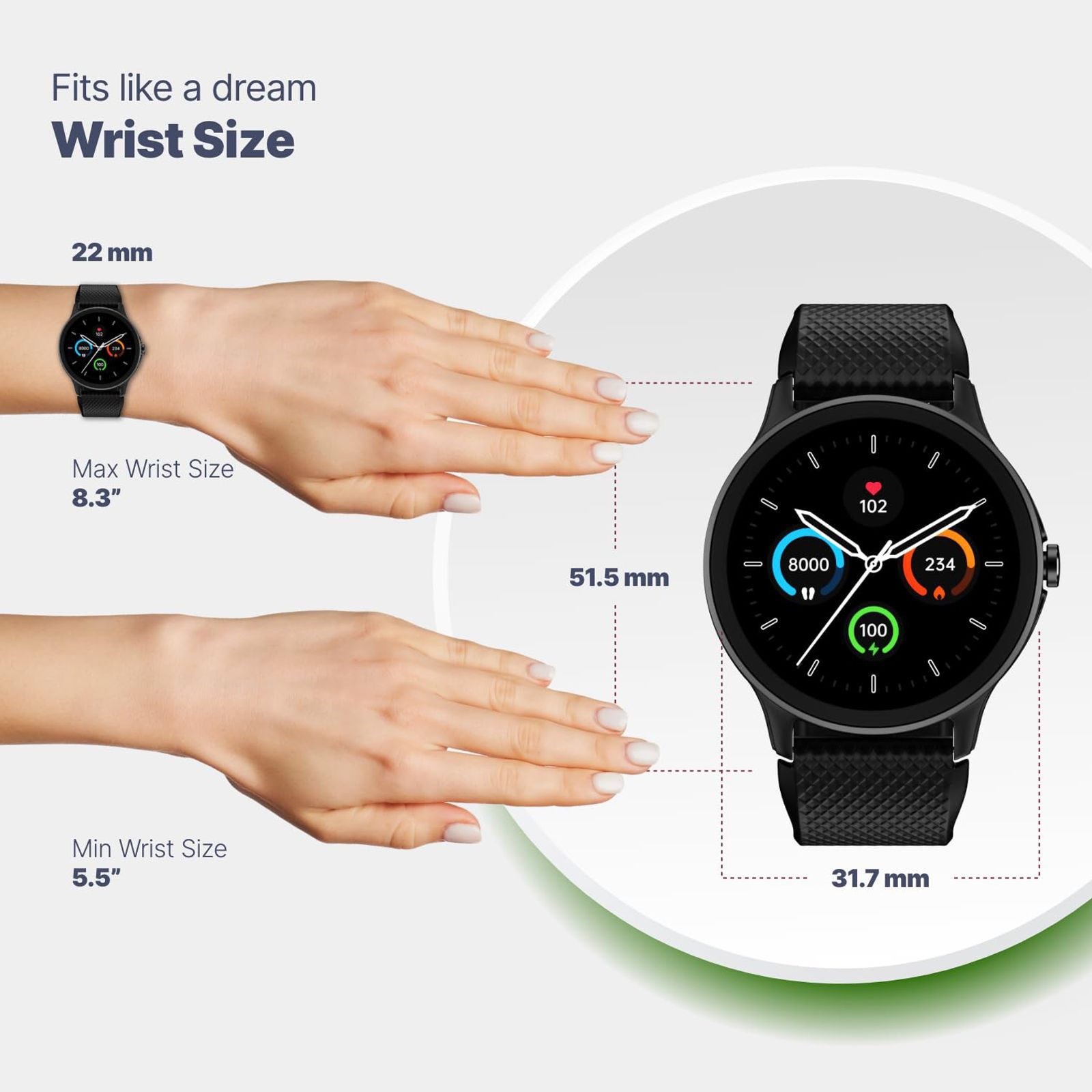 noise NoiseFit Arc Smartwatch with Bluetooth Calling (35mm TFT Display, IP68 Water Resistant, Deep Wine Strap)_8