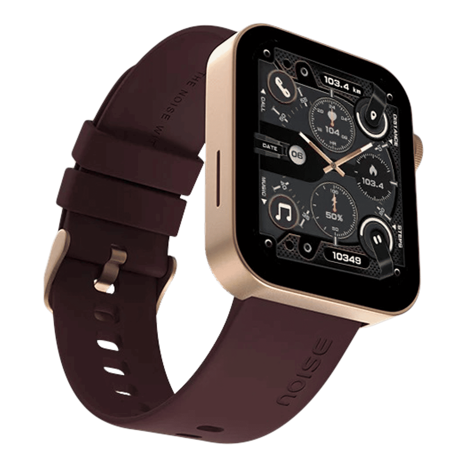 noise ColorFit Caliber 3 Smartwatch with Bluetooth Calling (45.2mm AMOLED Display, IP68 Water Resistant, Deep Wine Strap)_3