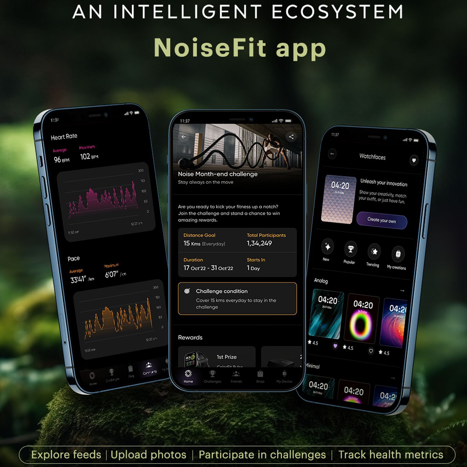 noise ColorFit Caliber 3 Plus Smartwatch with Bluetooth Calling (49.7mm AMOLED Display, IP67 Water Resistant, Forest Green Strap)_7