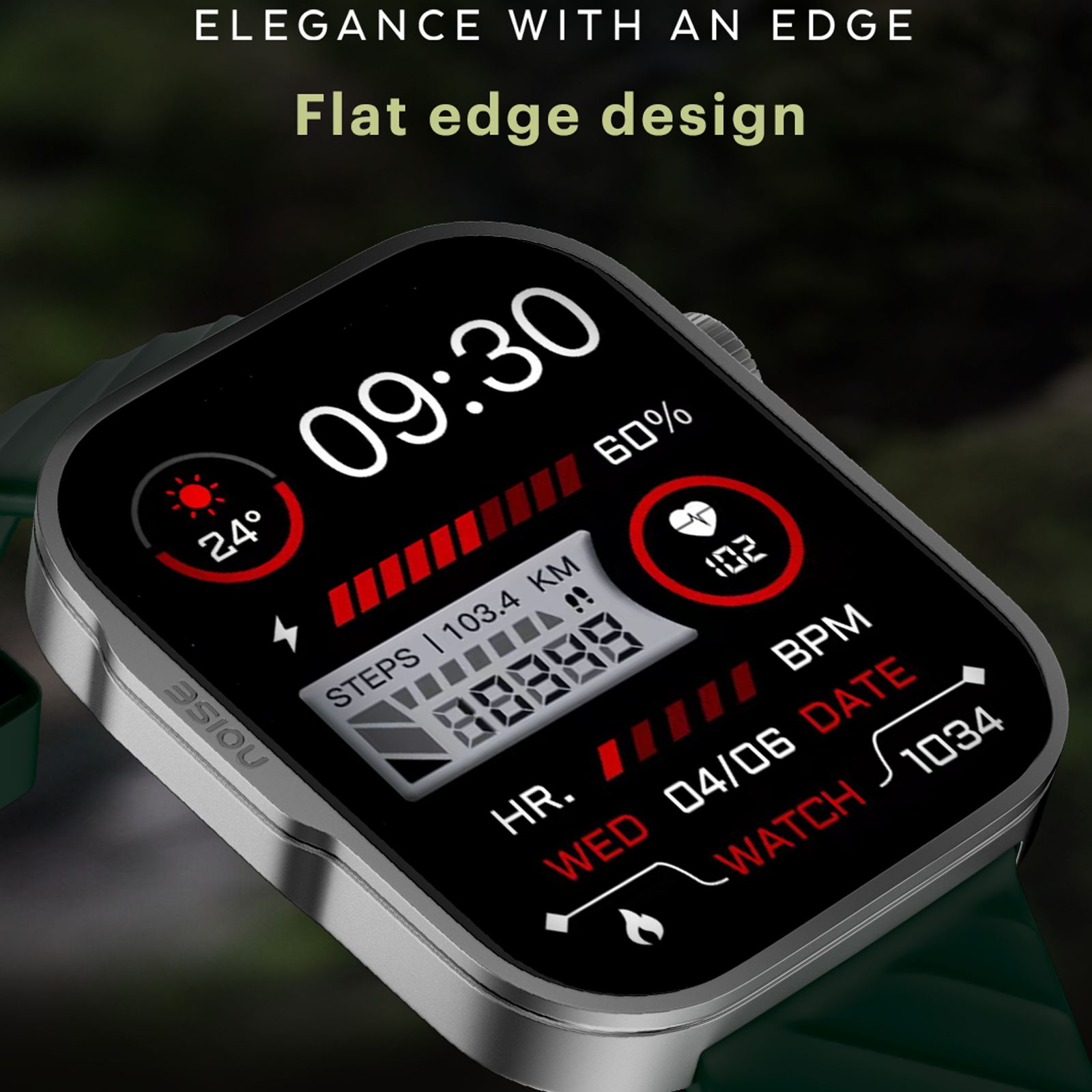 noise ColorFit Caliber 3 Plus Smartwatch with Bluetooth Calling (49.7mm AMOLED Display, IP67 Water Resistant, Forest Green Strap)_8