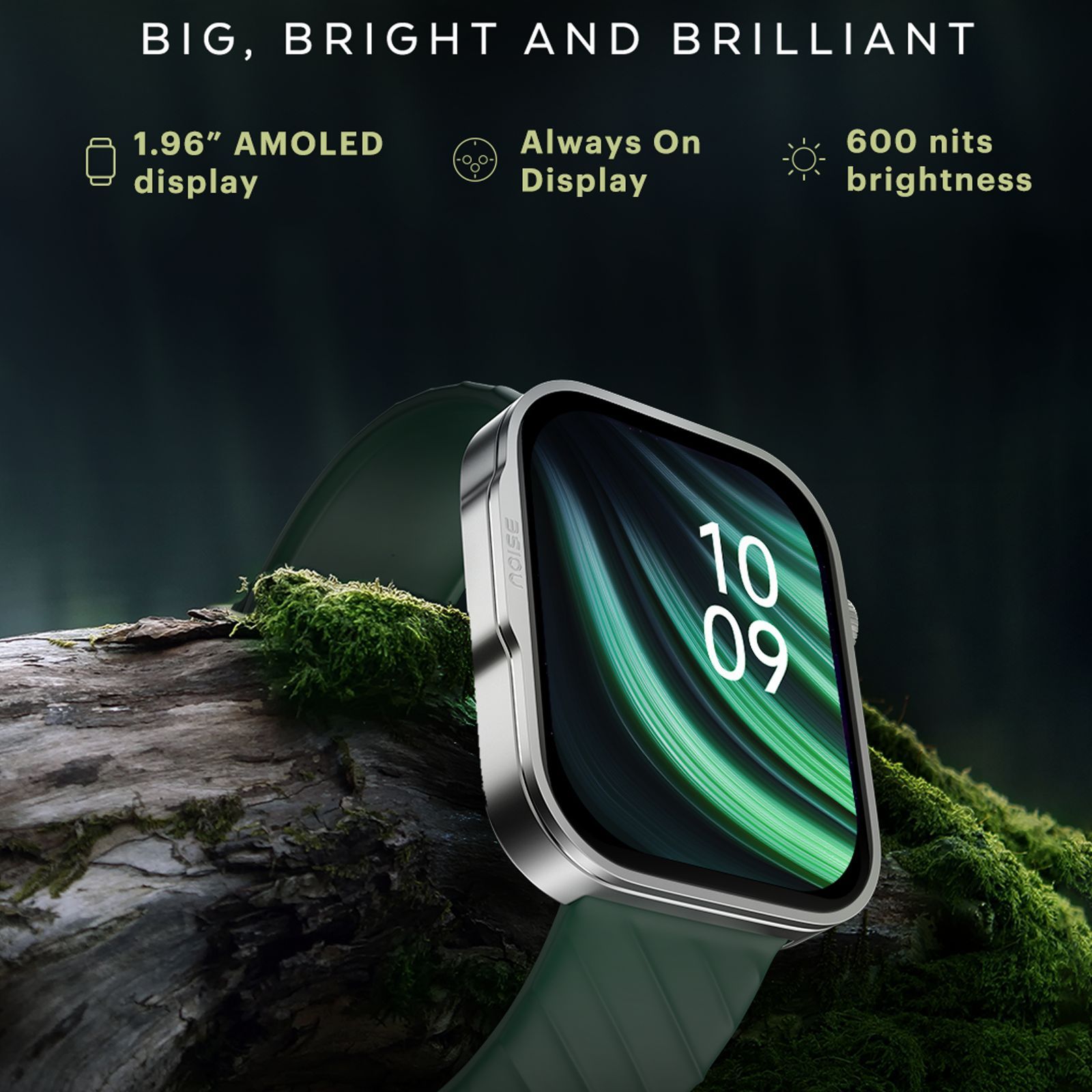 noise ColorFit Caliber 3 Plus Smartwatch with Bluetooth Calling (49.7mm AMOLED Display, IP67 Water Resistant, Forest Green Strap)_9