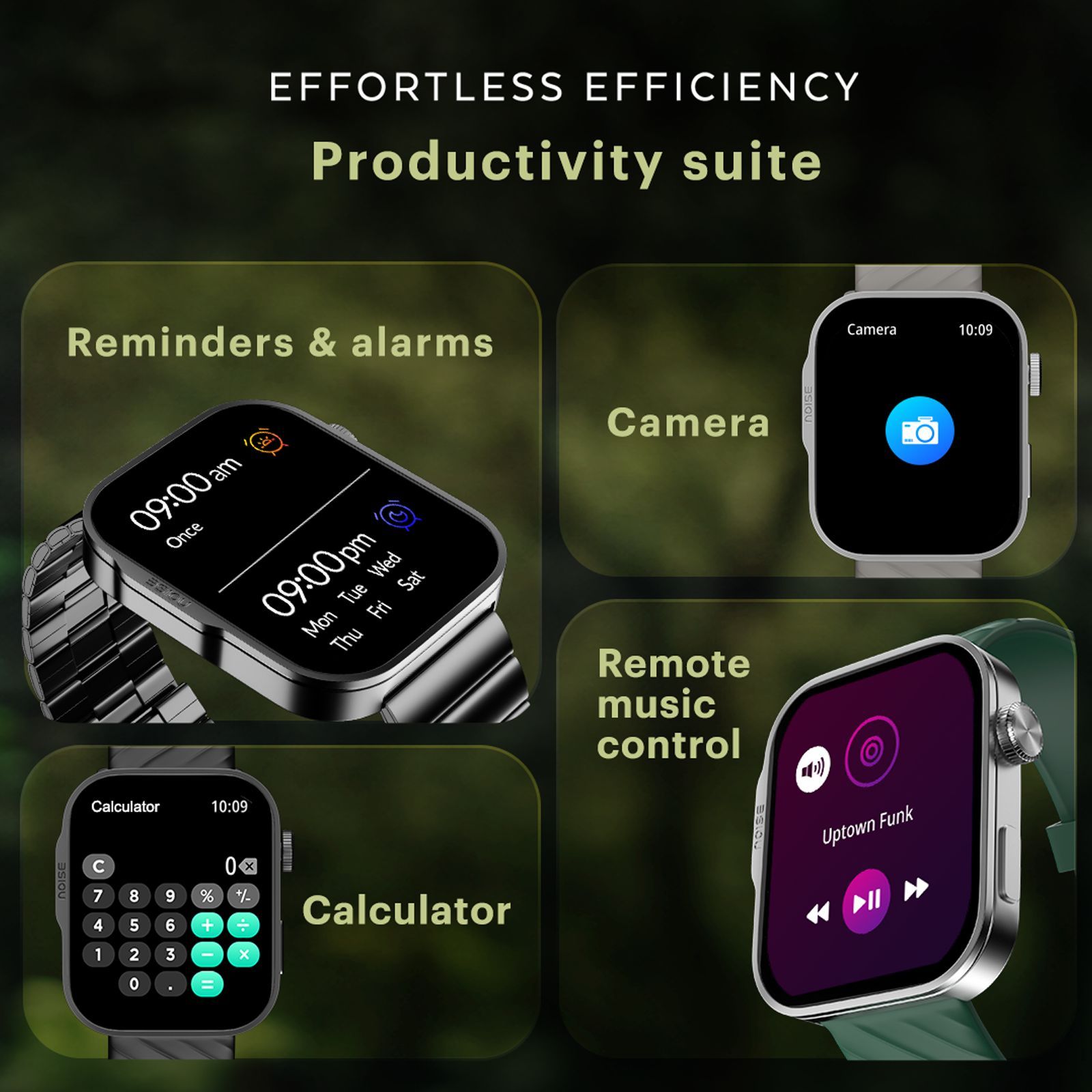 noise ColorFit Caliber 3 Plus Smartwatch with Bluetooth Calling (49.7mm AMOLED Display, IP67 Water Resistant, Forest Green Strap)_13