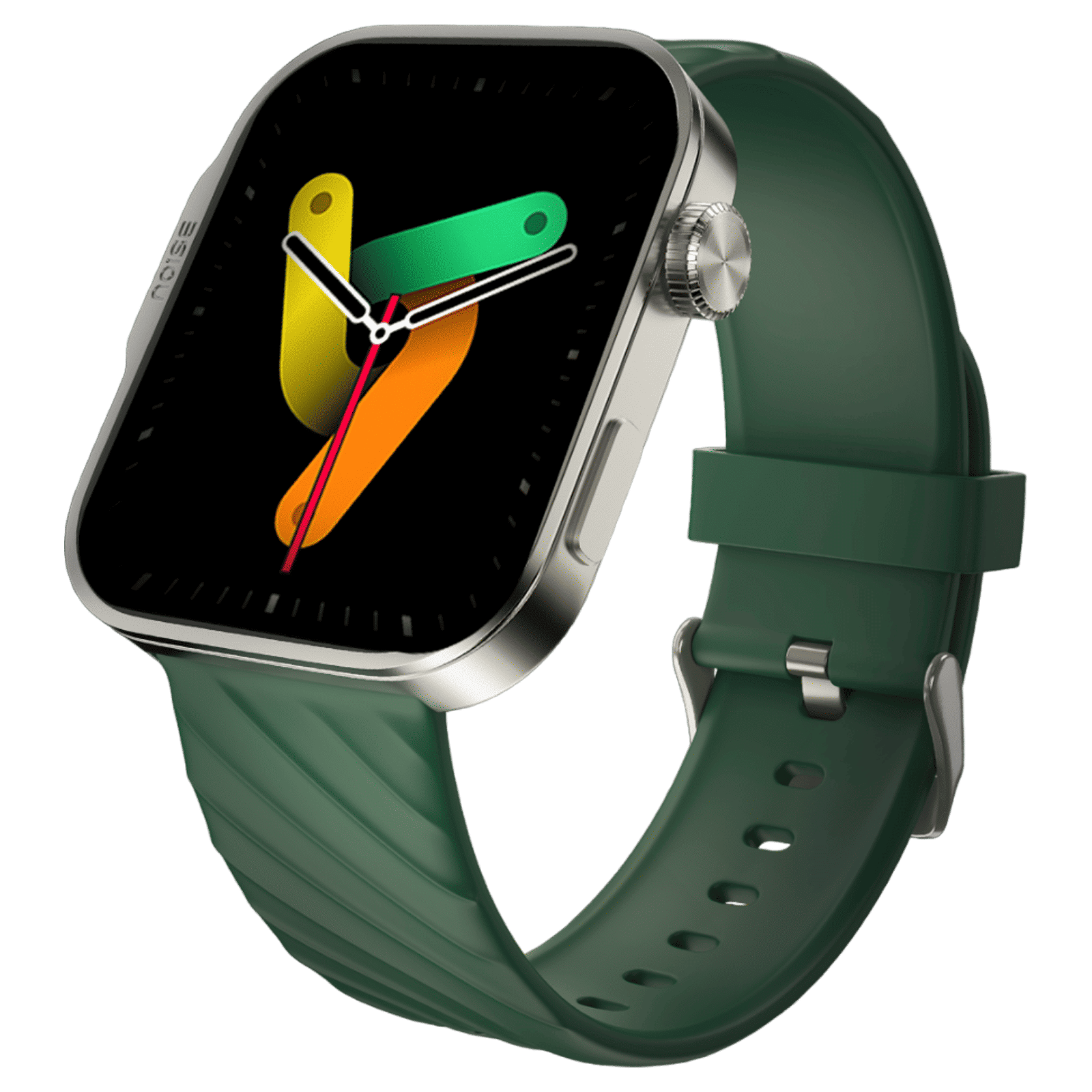 noise ColorFit Caliber 3 Plus Smartwatch with Bluetooth Calling (49.7mm AMOLED Display, IP67 Water Resistant, Forest Green Strap)_1
