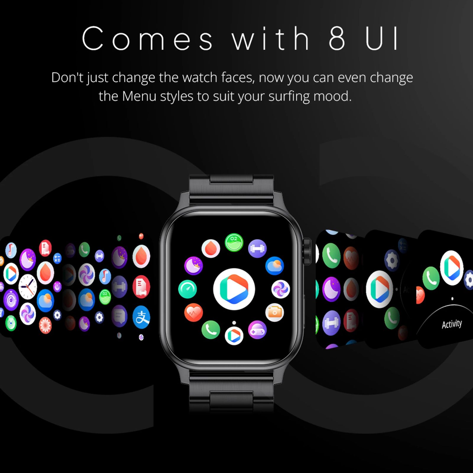 FIRE-BOLTT Rise Luxe Smartwatch with Bluetooth Calling (47mm HD Display, IP67 Water Resistant, Black Strap)_5