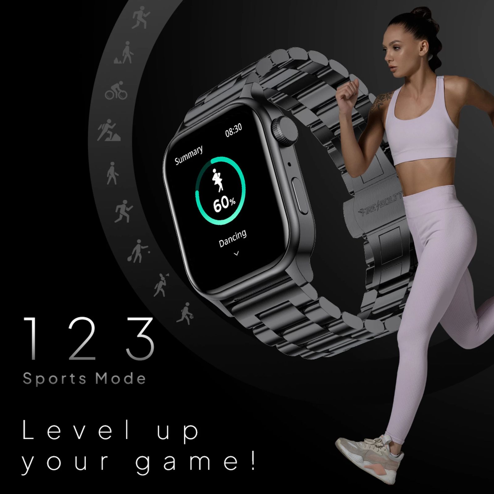 FIRE-BOLTT Rise Luxe Smartwatch with Bluetooth Calling (47mm HD Display, IP67 Water Resistant, Black Strap)_6