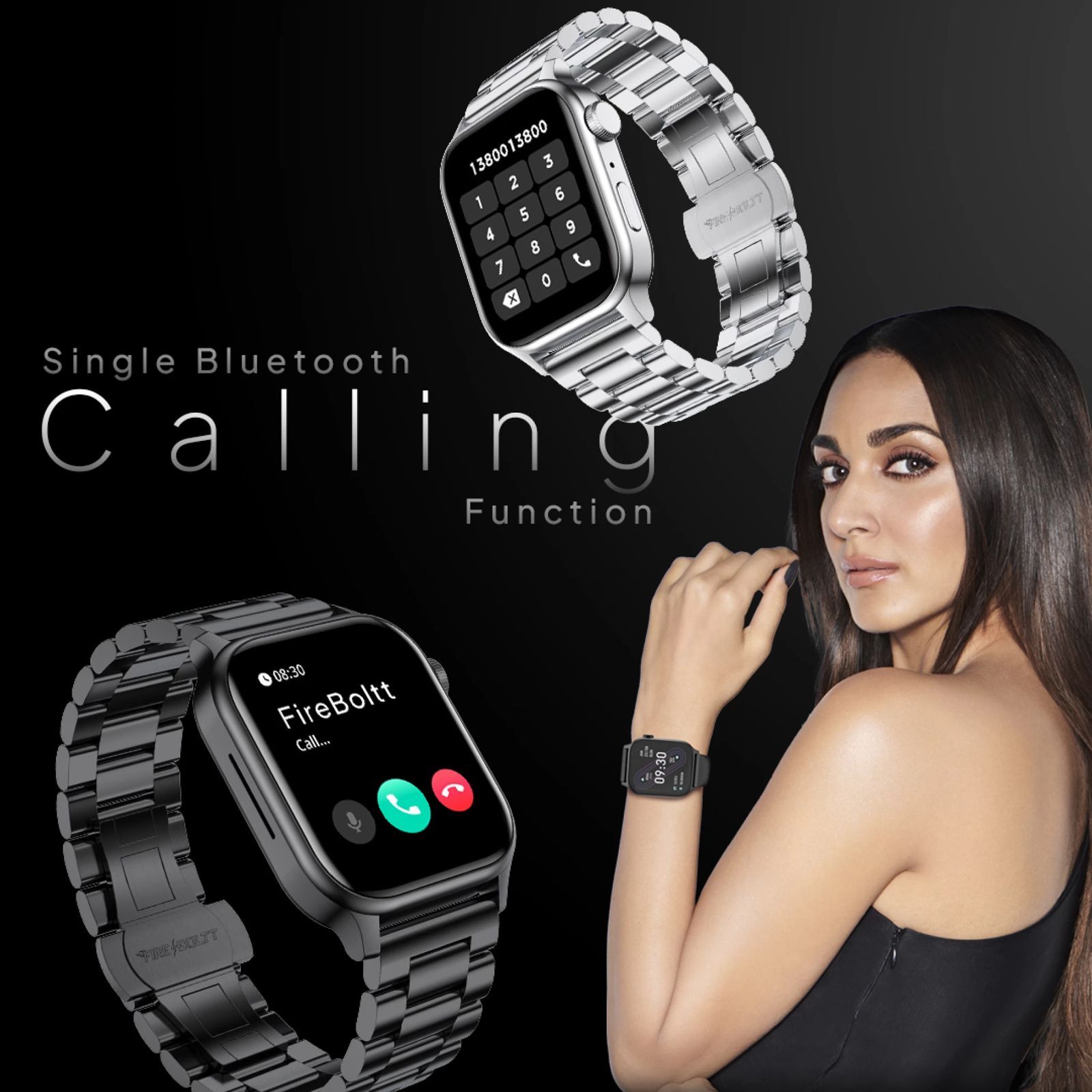 FIRE-BOLTT Rise Luxe Smartwatch with Bluetooth Calling (47mm HD Display, IP67 Water Resistant, Black Strap)_8