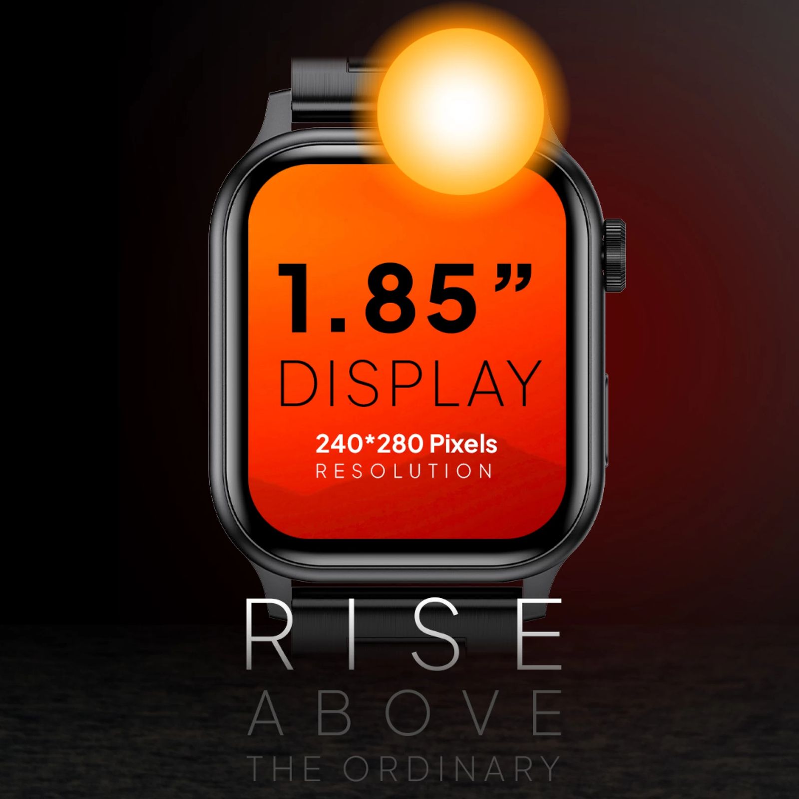FIRE-BOLTT Rise Luxe Smartwatch with Bluetooth Calling (47mm HD Display, IP67 Water Resistant, Black Strap)_3
