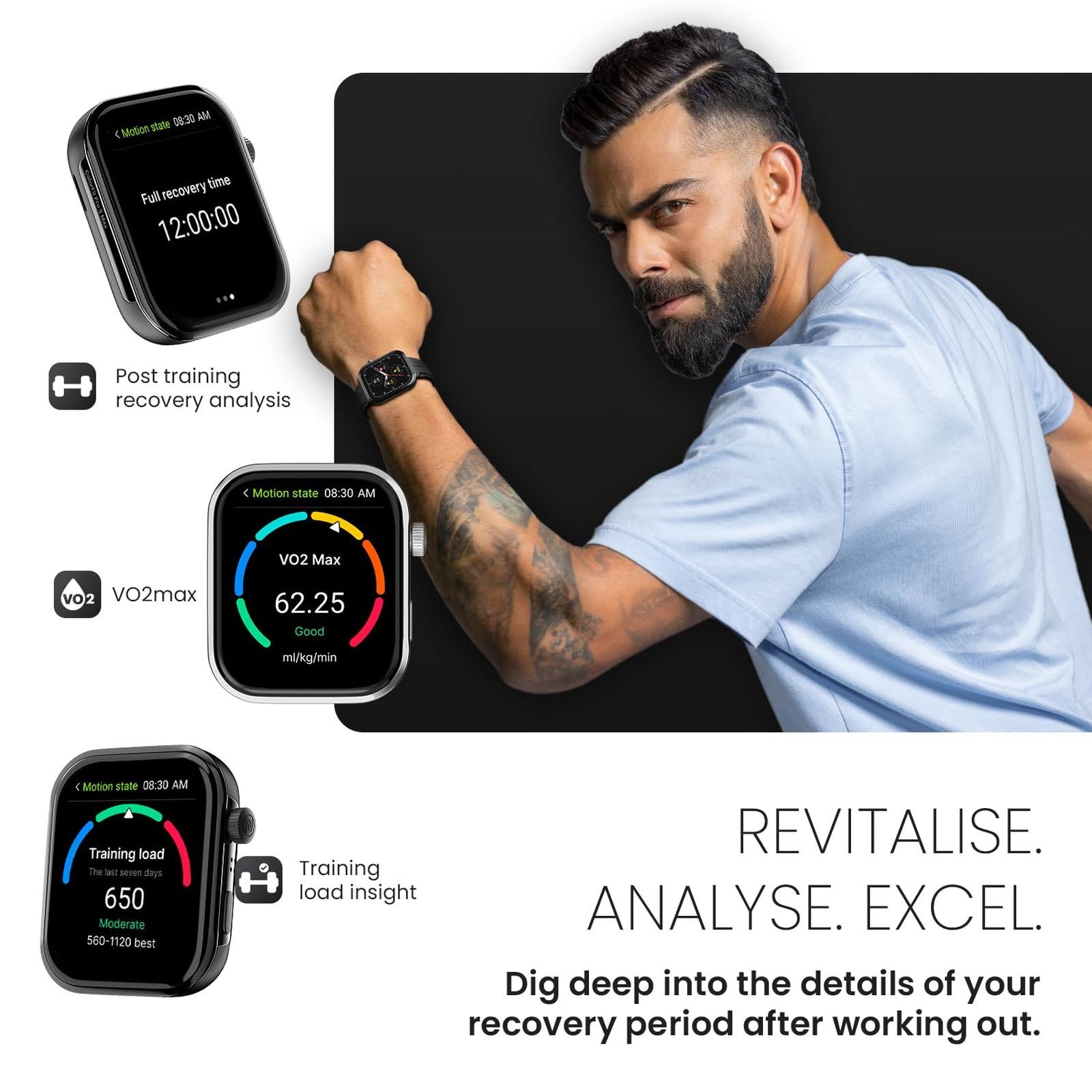 noise ColorFit Pro 5 Max Smartwatch with Bluetooth Calling (49.7mm AMOLED Display, IP68 Water Resistant, Classic Black Strap)_6