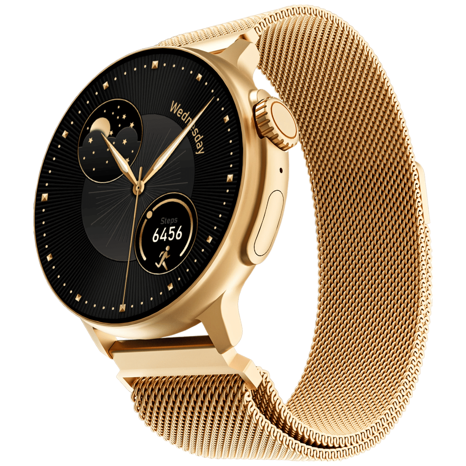 boAt Lunar Tigon Smartwatch with Bluetooth Calling (36.8mm AMOLED Display, IP67 Sweat Resistant, Metal Gold Strap) boAt Lunar Tigon Smartwatch with Bluetooth Calling (36.8mm AMOLED Display, IP67 Sweat Resistant, Metal Gold Strap)_1