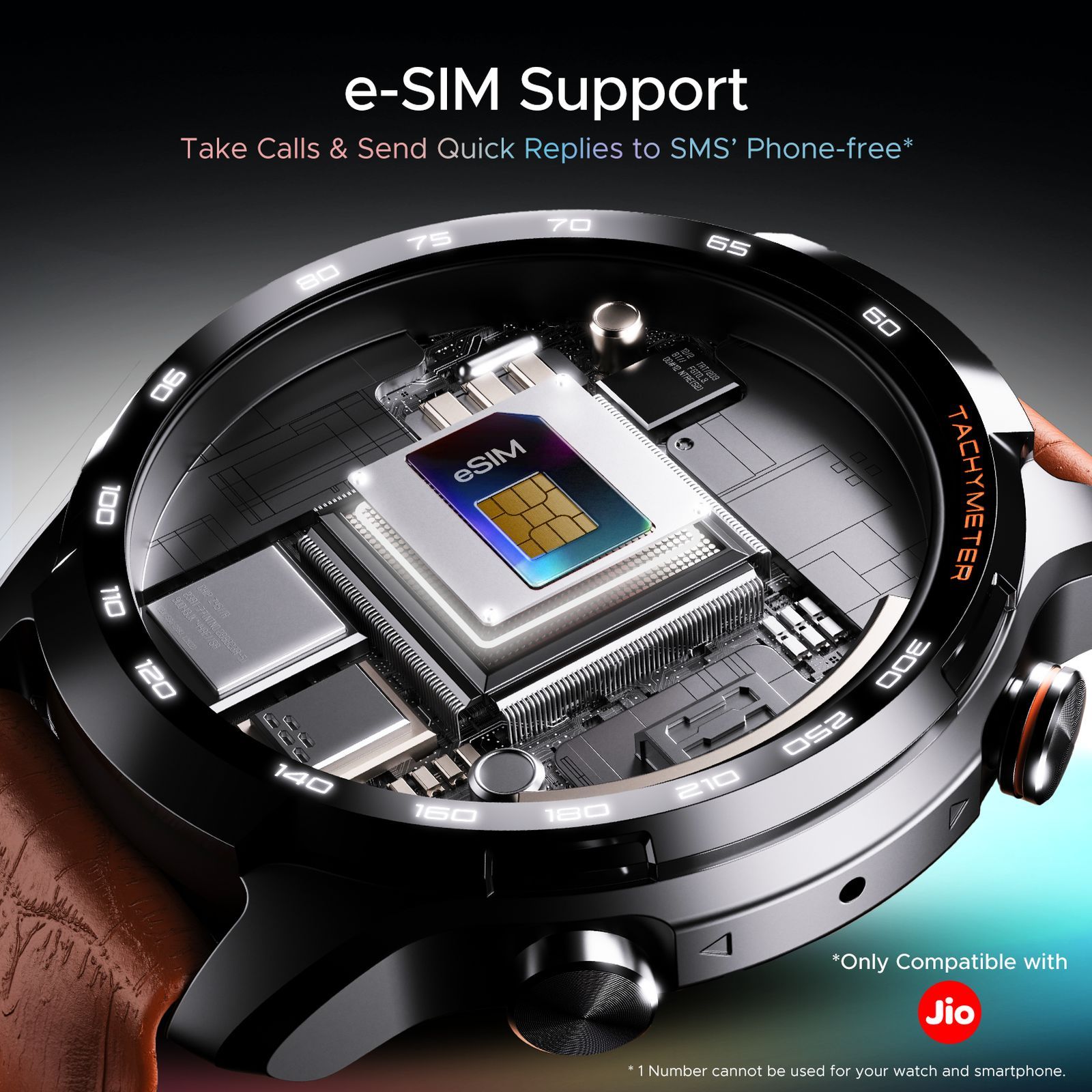 boAt Lunar Pro LTE Bluetooth+LTE SIM Android OS Wristphone (35.3mm AMOLED Display, In-built GPS, Brown Strap)_3