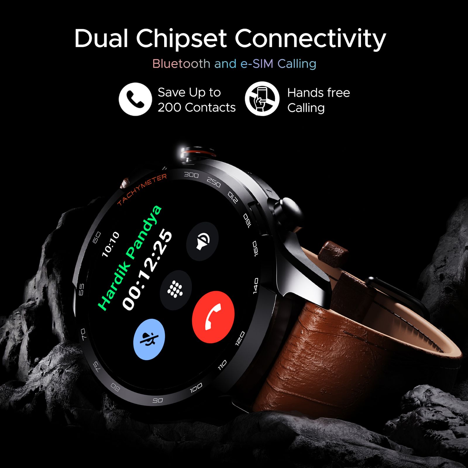 boAt Lunar Pro LTE Bluetooth+LTE SIM Android OS Wristphone (35.3mm AMOLED Display, In-built GPS, Brown Strap)_5