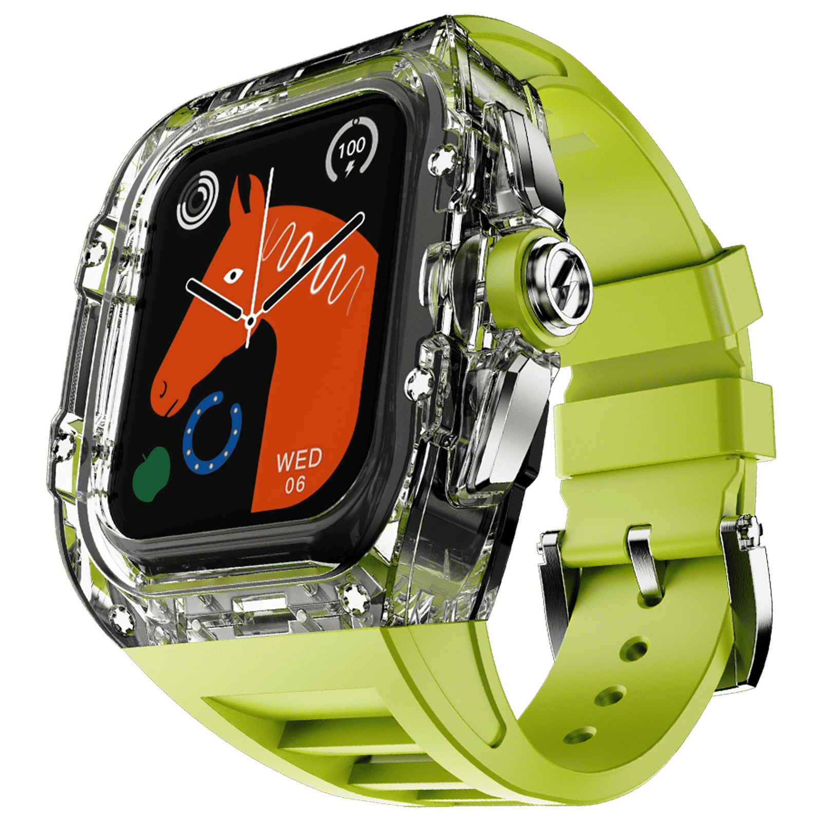 FIRE-BOLTT Diablo Smartwatch with Bluetooth Calling (49.5mm Always On Display, IP68 Water Resistant, Green Strap)_4