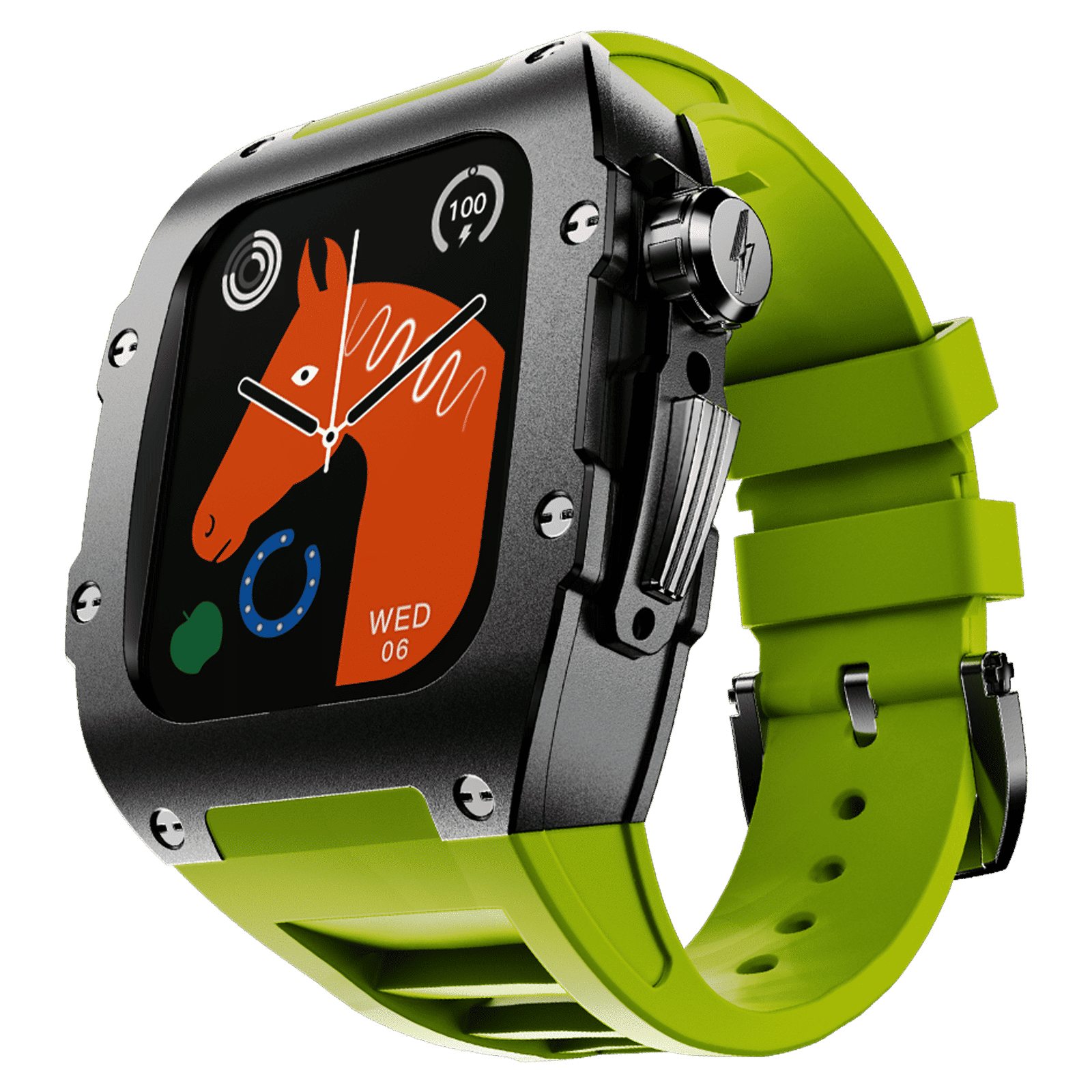 FIRE-BOLTT Huracan Smartwatch with Bluetooth Calling (49.5mm Always On Display, IP68 Water Resistant, Black Green Strap)_2