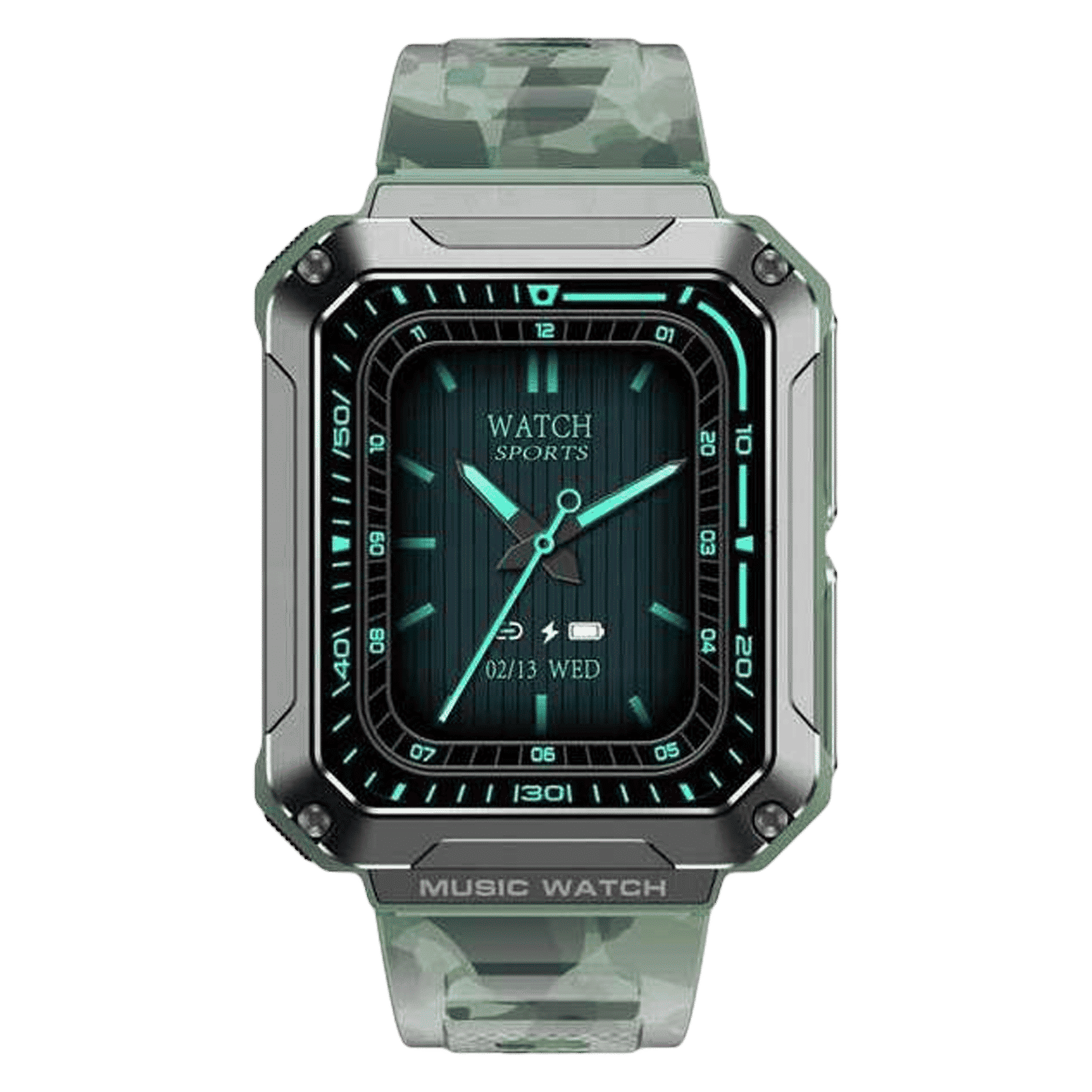 WATCHOUT WearPods Teens Smartwatch with Bluetooth Calling (49.7mm HD Display, Water Resistant, Military Green Strap)_1